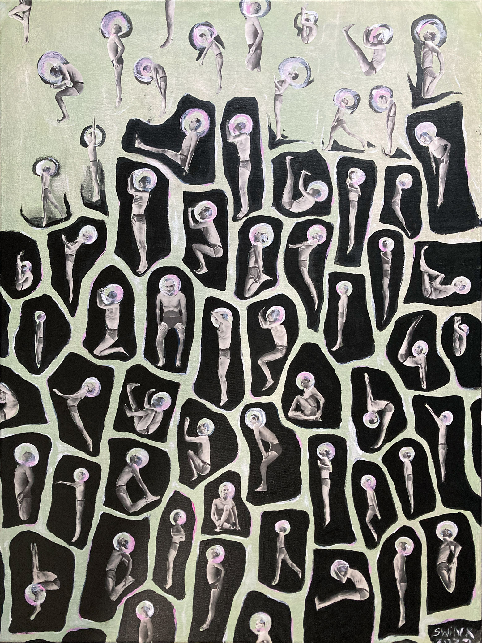 Zellverband (Zwiebelhaut), 60 x 80cm, Acryl, Collage auf Leinwand, 3000,–