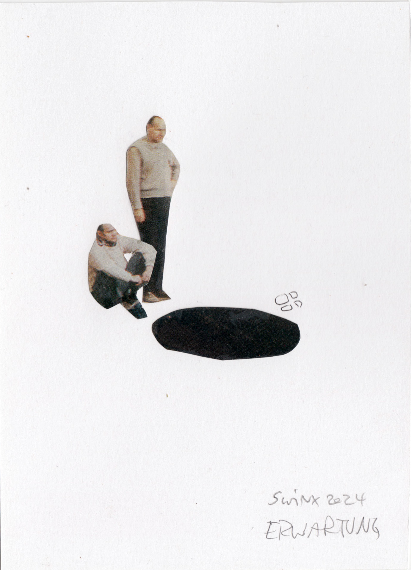 Erwartung, 13 x 18 cm, Collage auf Papier, 60,–