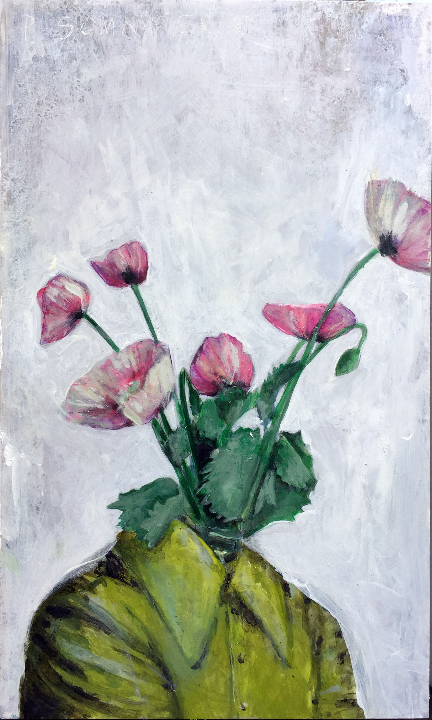 »P. Somniferum «, 30 x50, Acryl auf Holz, 700,–