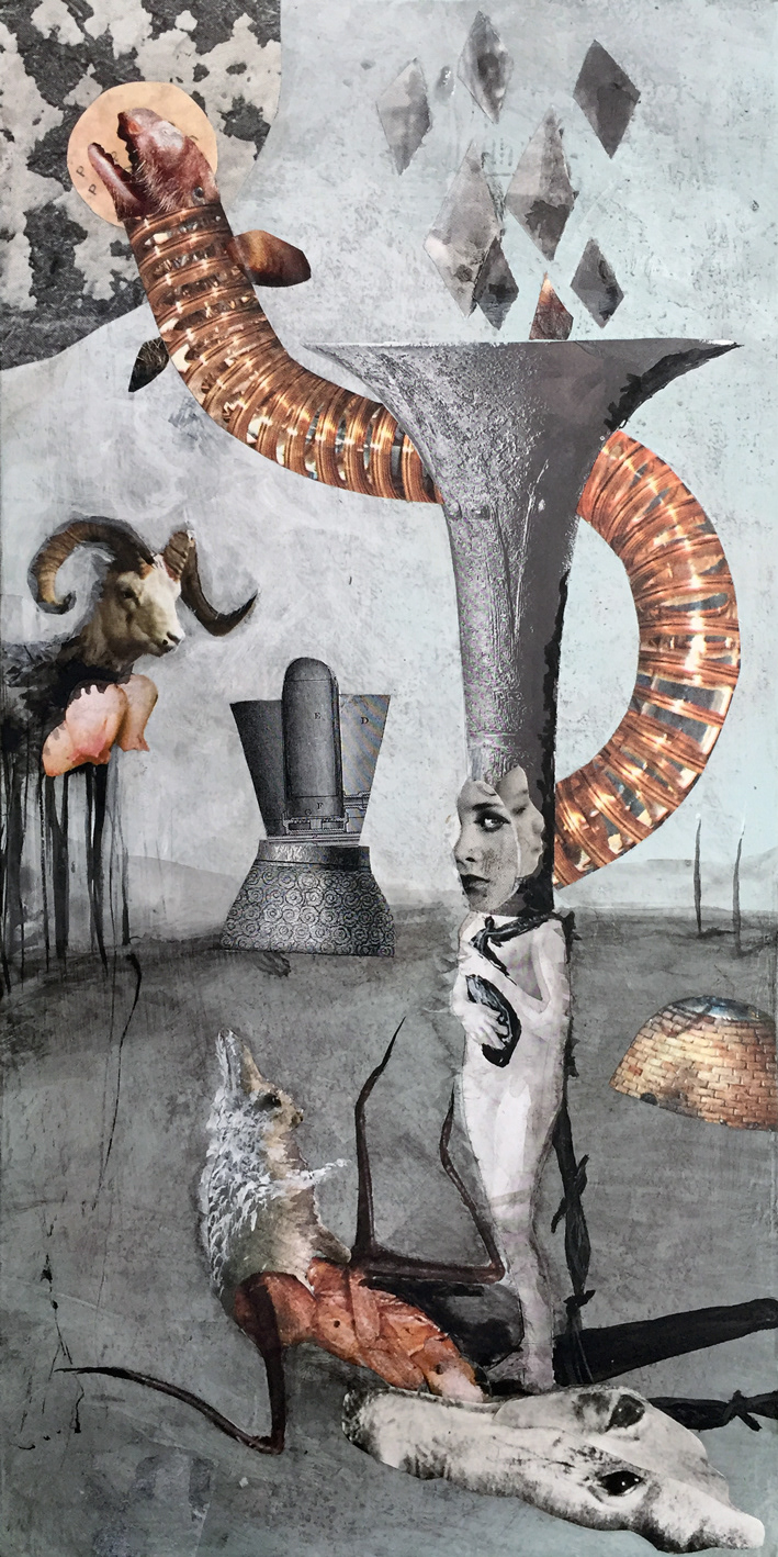 unbekanntes Märchen I, 15 x 30, Acryl, Papier auf Holz    (vergeben)