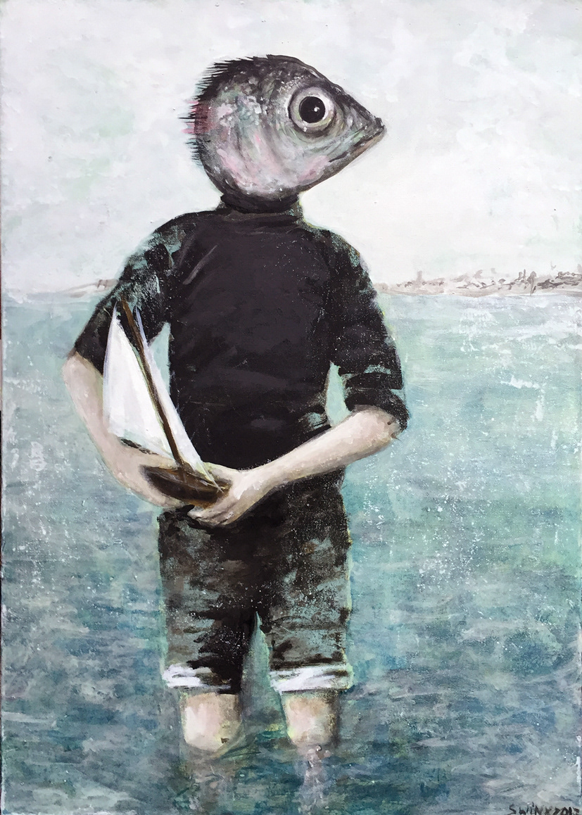 Fischkopp, 50 x 70, Acryl auf Leinwand (vergeben)