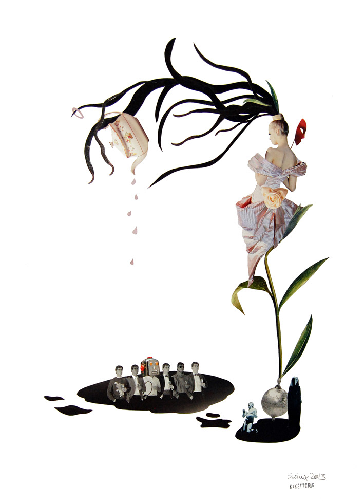 Koketterie, 50 x 70, Collage auf Pappe