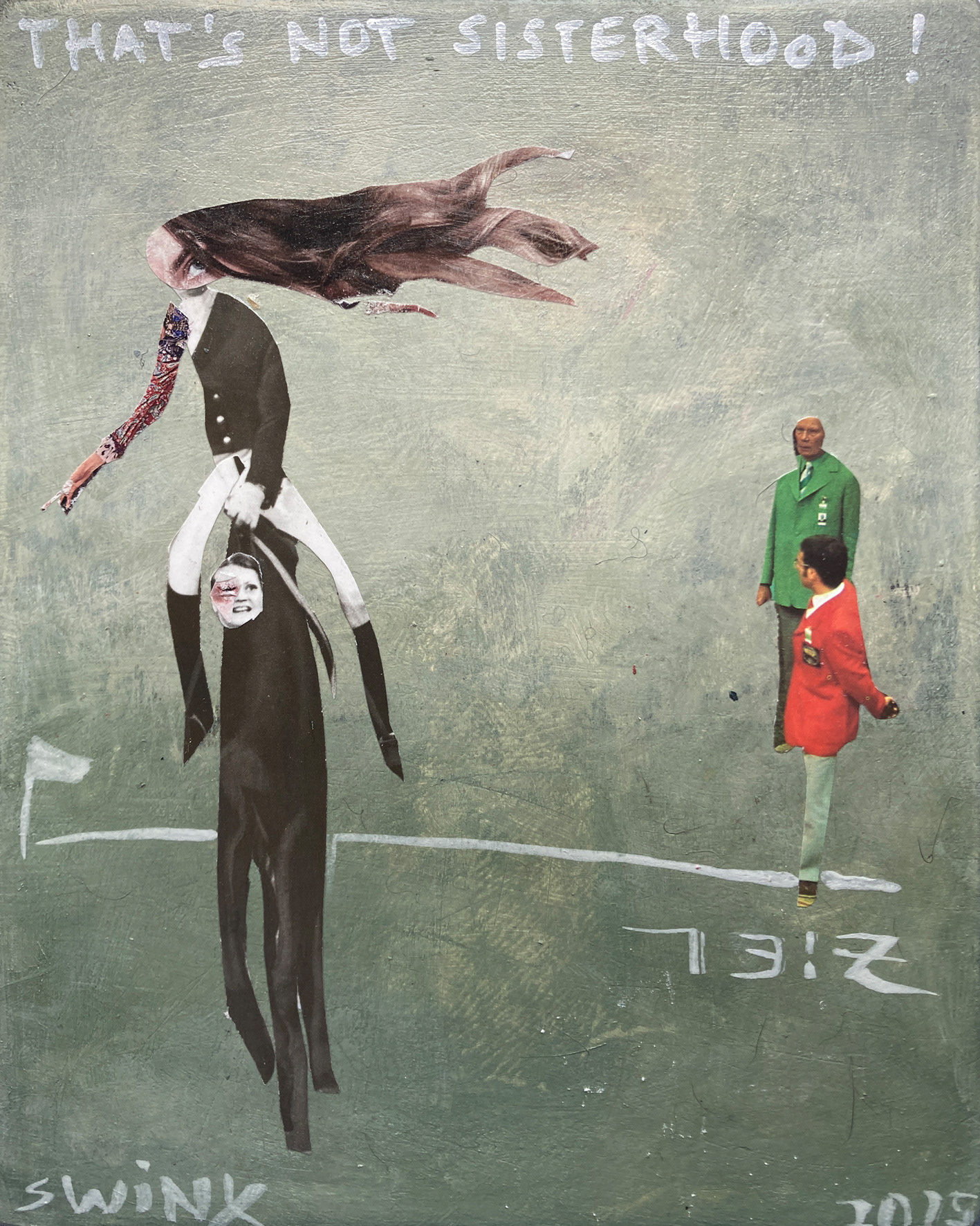 that's not sisterhood, 20 x 25, Collage, Acrylic auf Holz