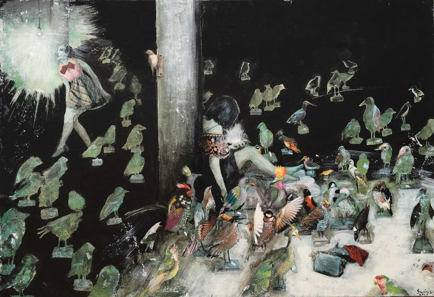 afterhour II, 100x65, Acryl, Papier auf Leinwand  (vergeben)