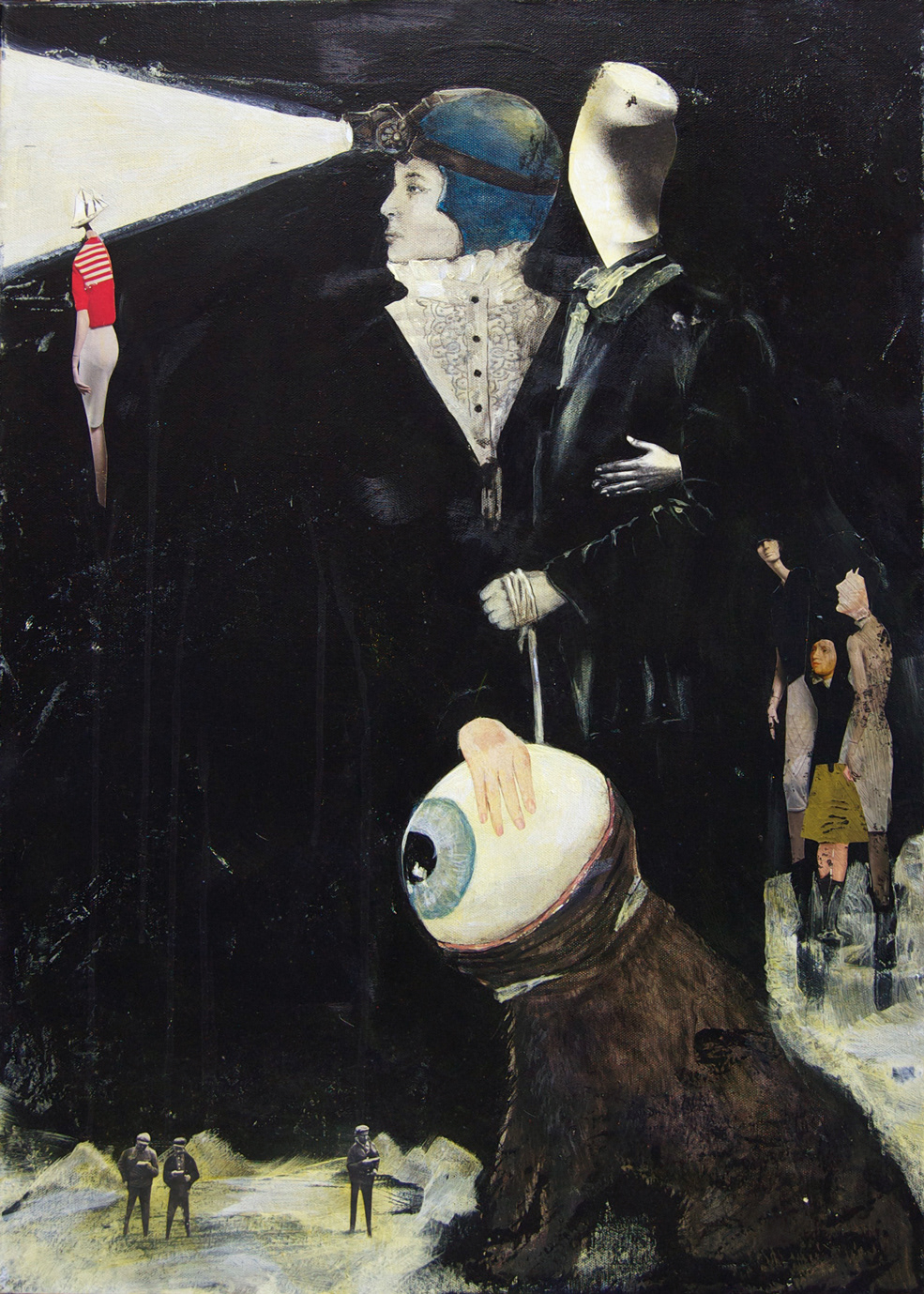 Muse., 50x70,  Acryl, Papier auf  Leinwand,  1600,–