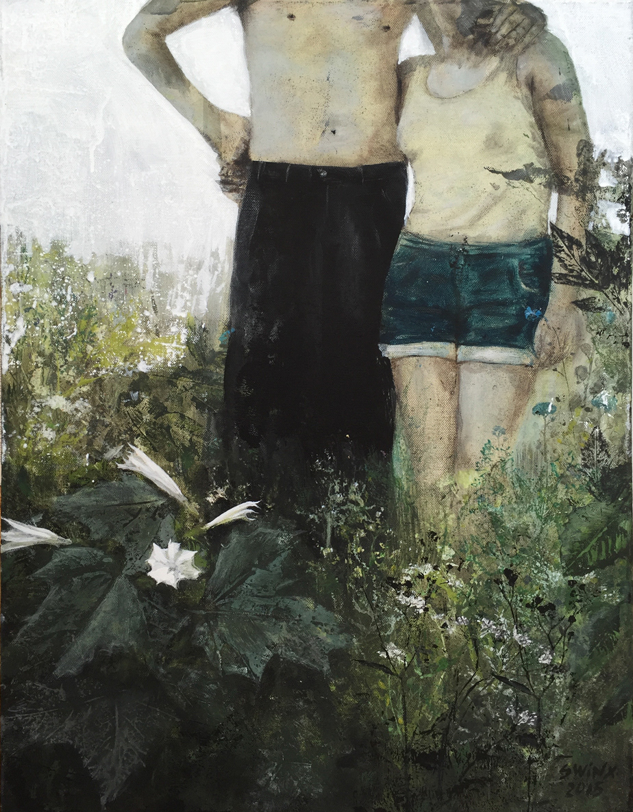 Datura, 50x70,  Acryl auf Leinwand  (vergeben)