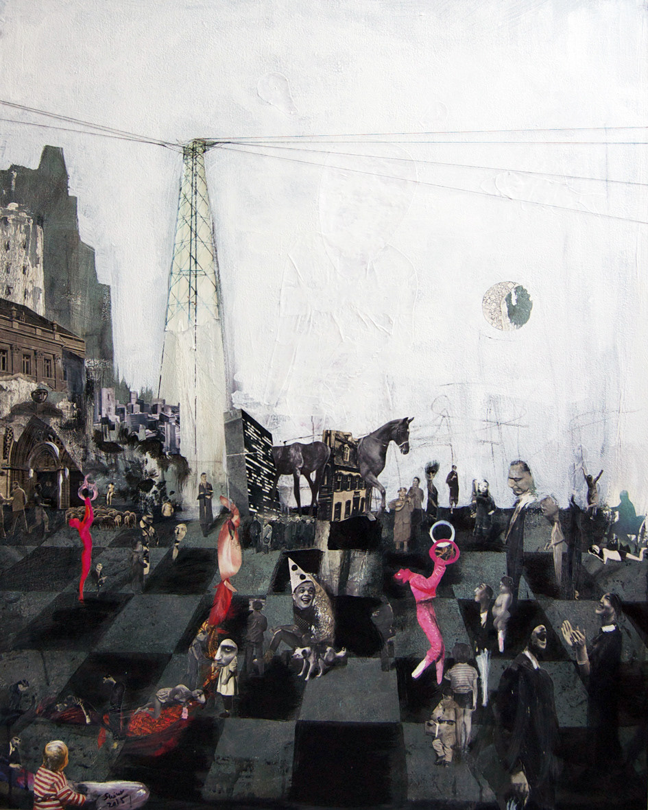 w.t., 80x100,  Acryl, Papier, Faden auf Leinwand  (vergeben)