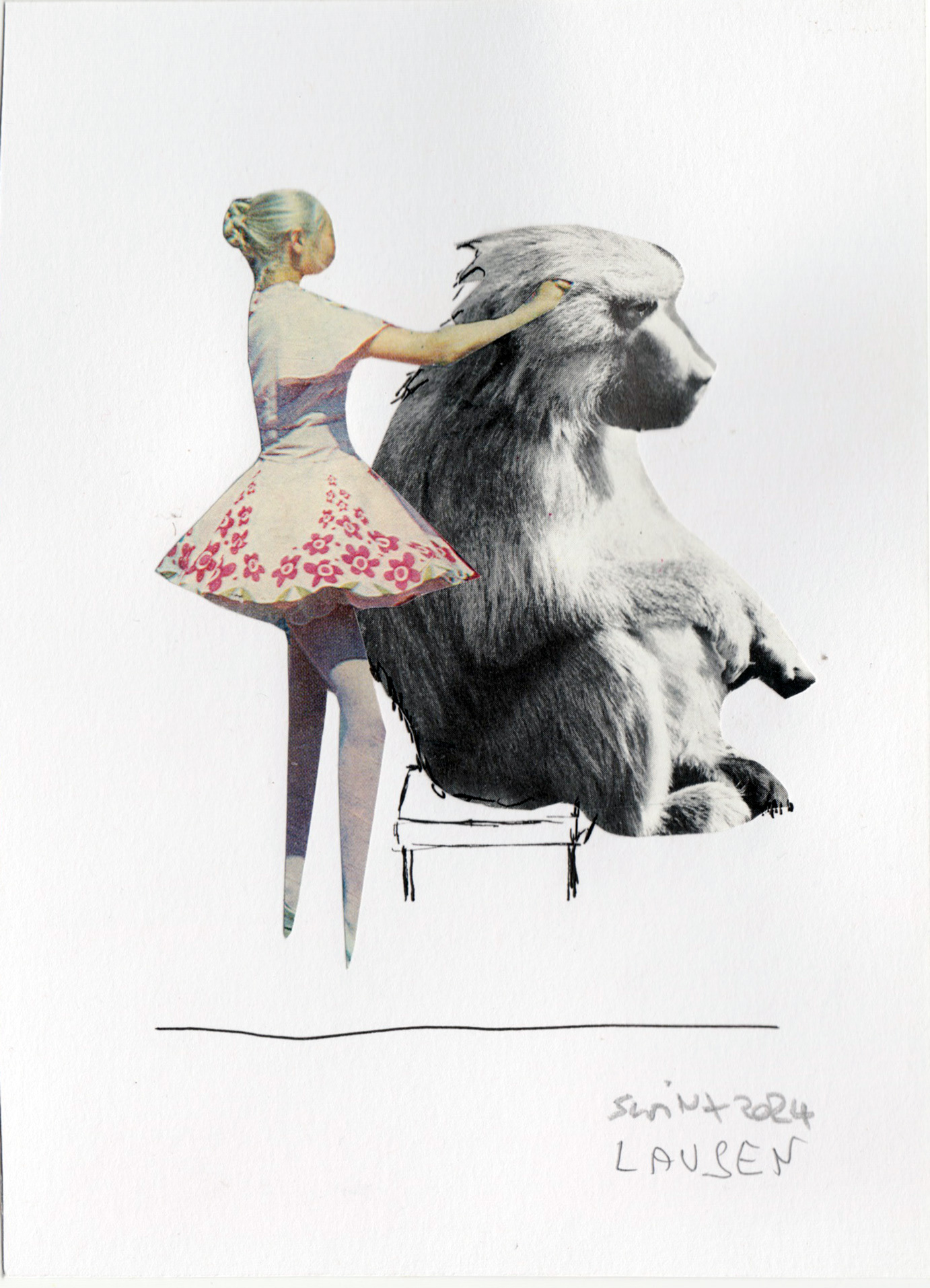 Lausen, 13 x 18 cm, Collage auf Papier, 60,–