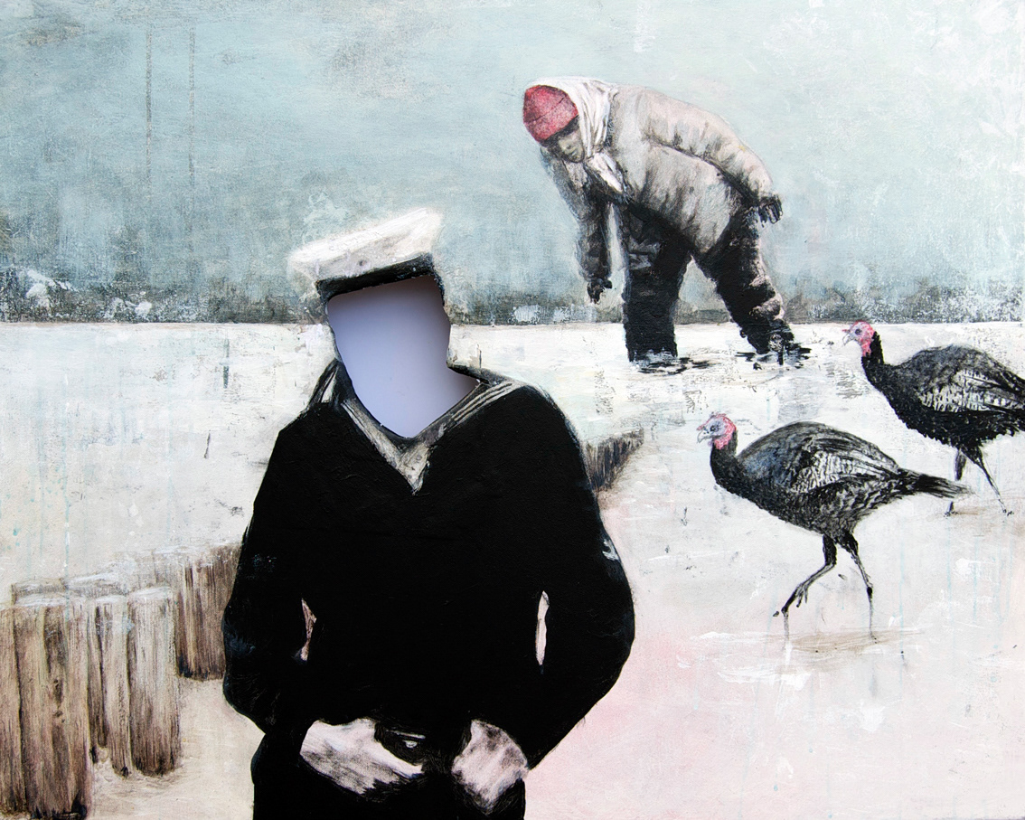 Florentiner Spitze, cutout,  100x80, Acryl auf Leinwand, cutout