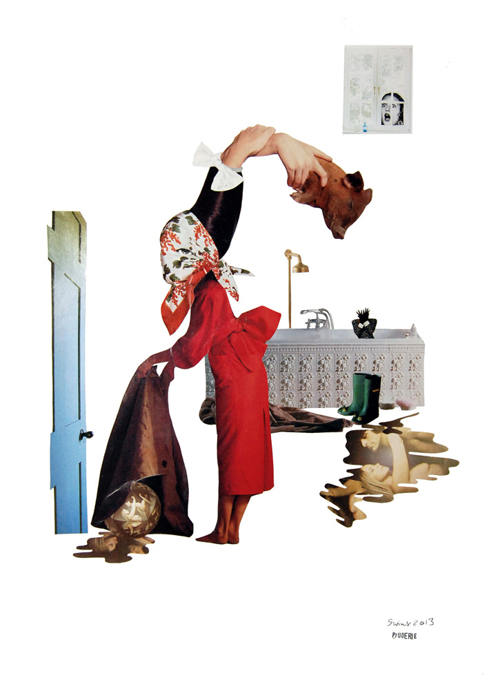 prüderie, 50 x 70, Collage aufPappe