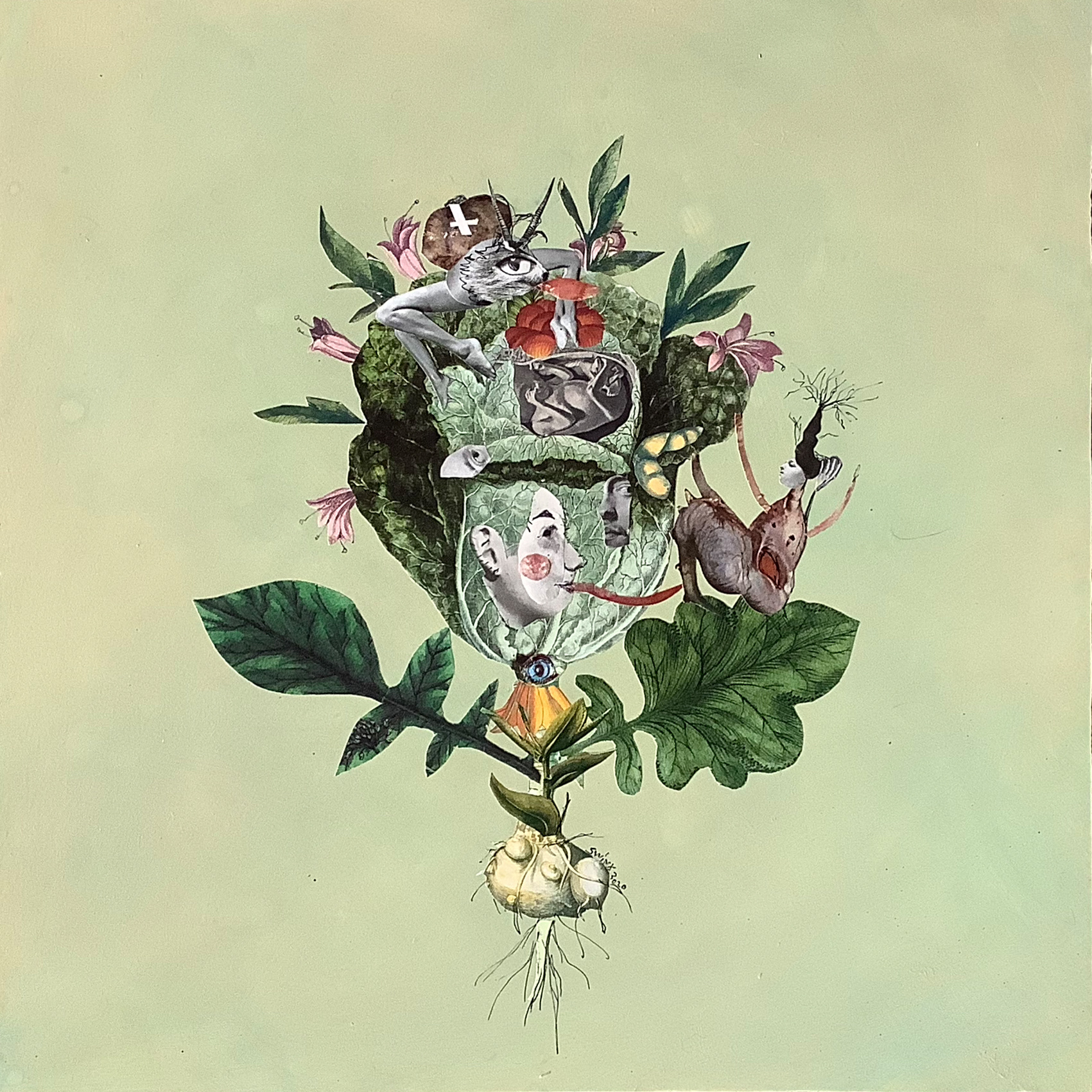 expedition_nova_02, 50 x 50, Collage auf Holz  1000,–