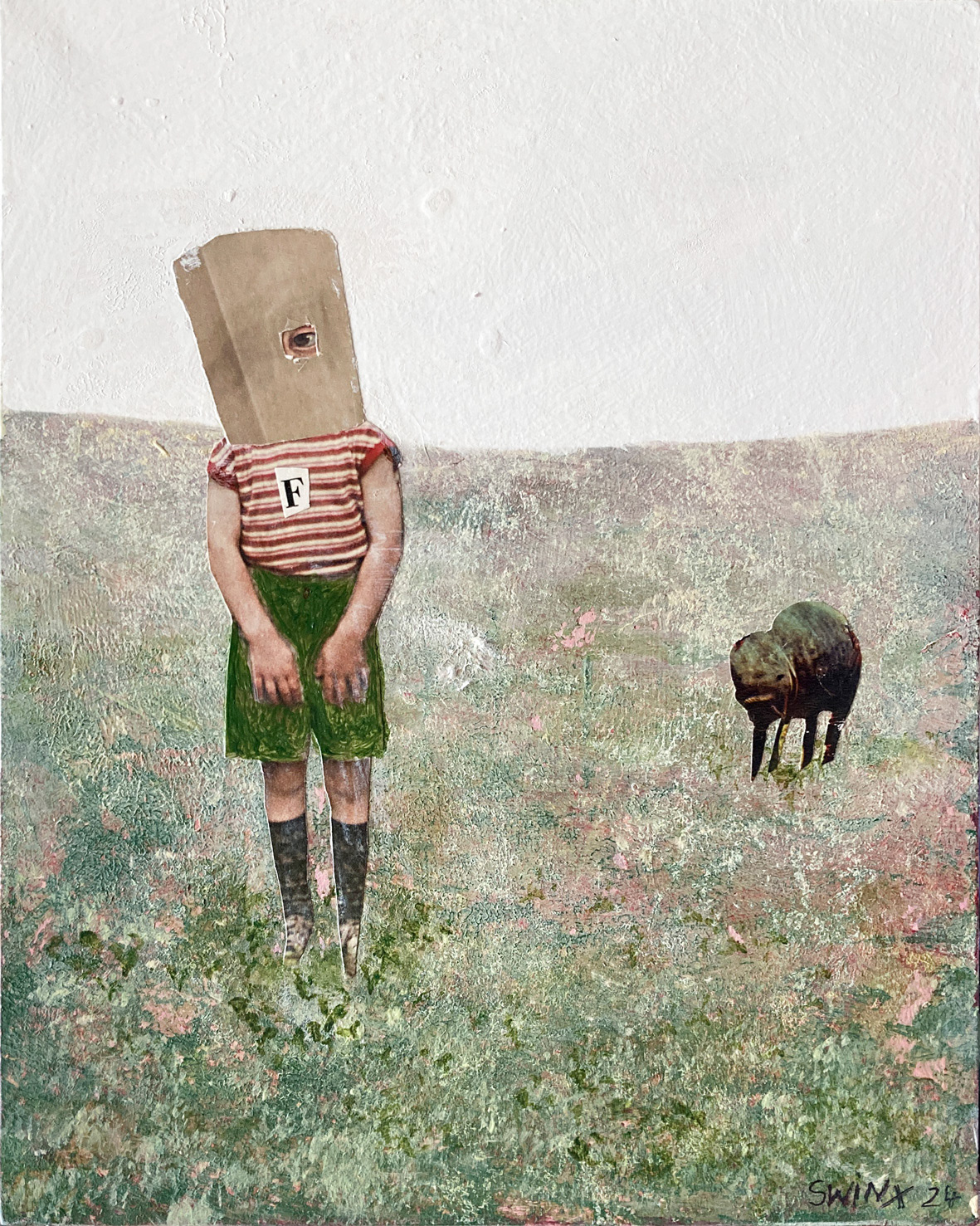 captain future, 20x25cm, Acrylfarbe, Collage auf Holz, 450,–