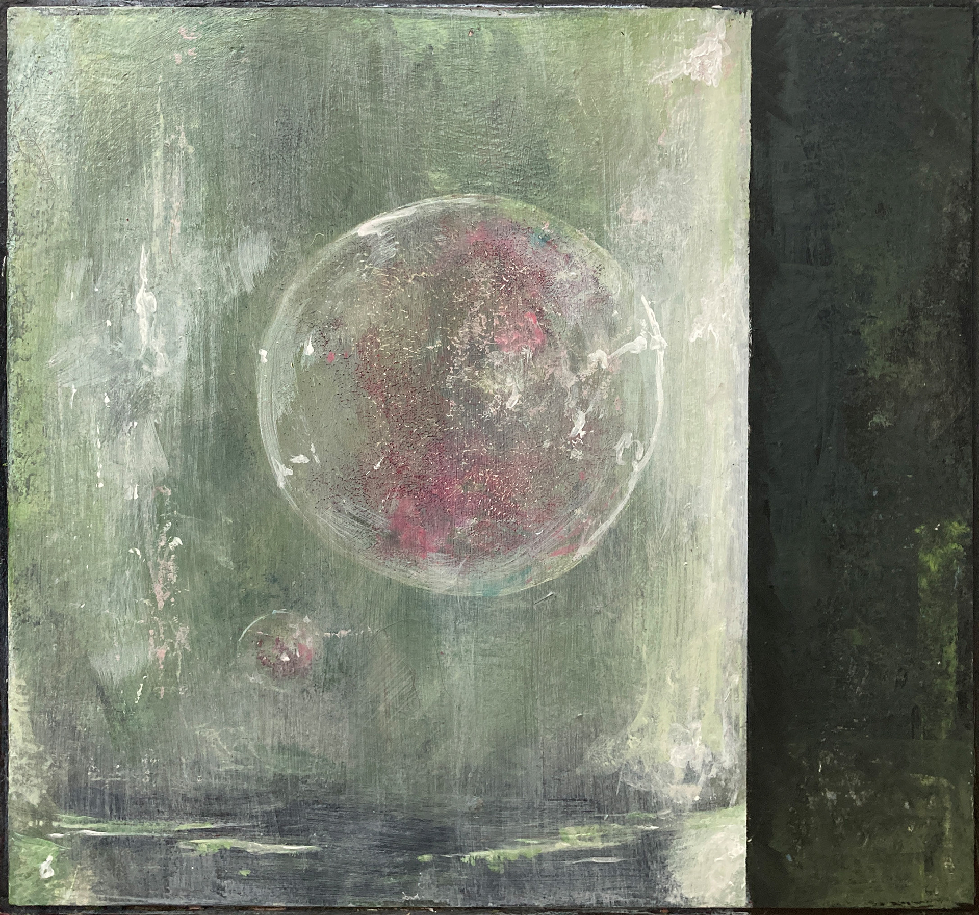 crispr_cas_knaeuschen, 46 x 43cm, Acryl auf Holz, 950,–