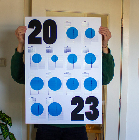 Zeefdruk in medium blue en zwart