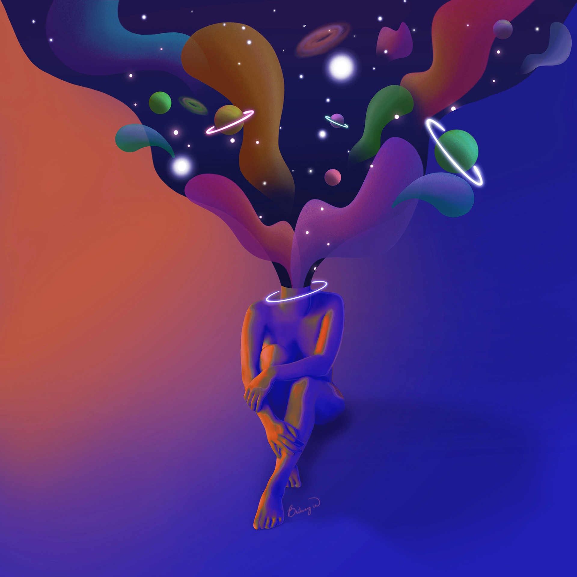 Cosmic Burst, Digital Illustration