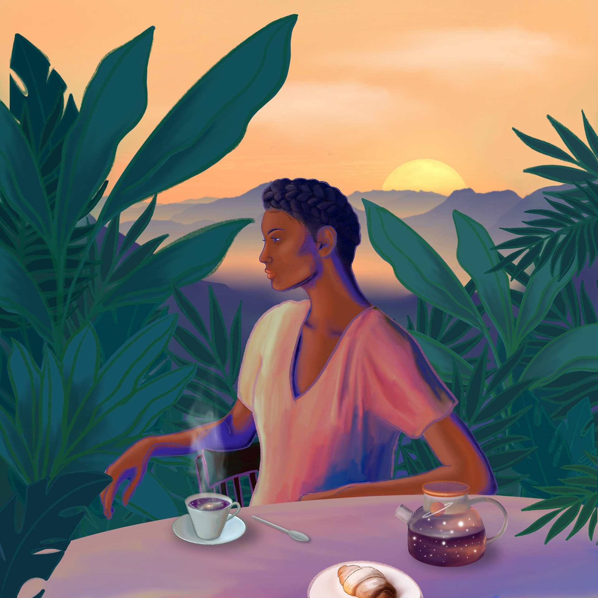 Tea Time, Digital Illustration
