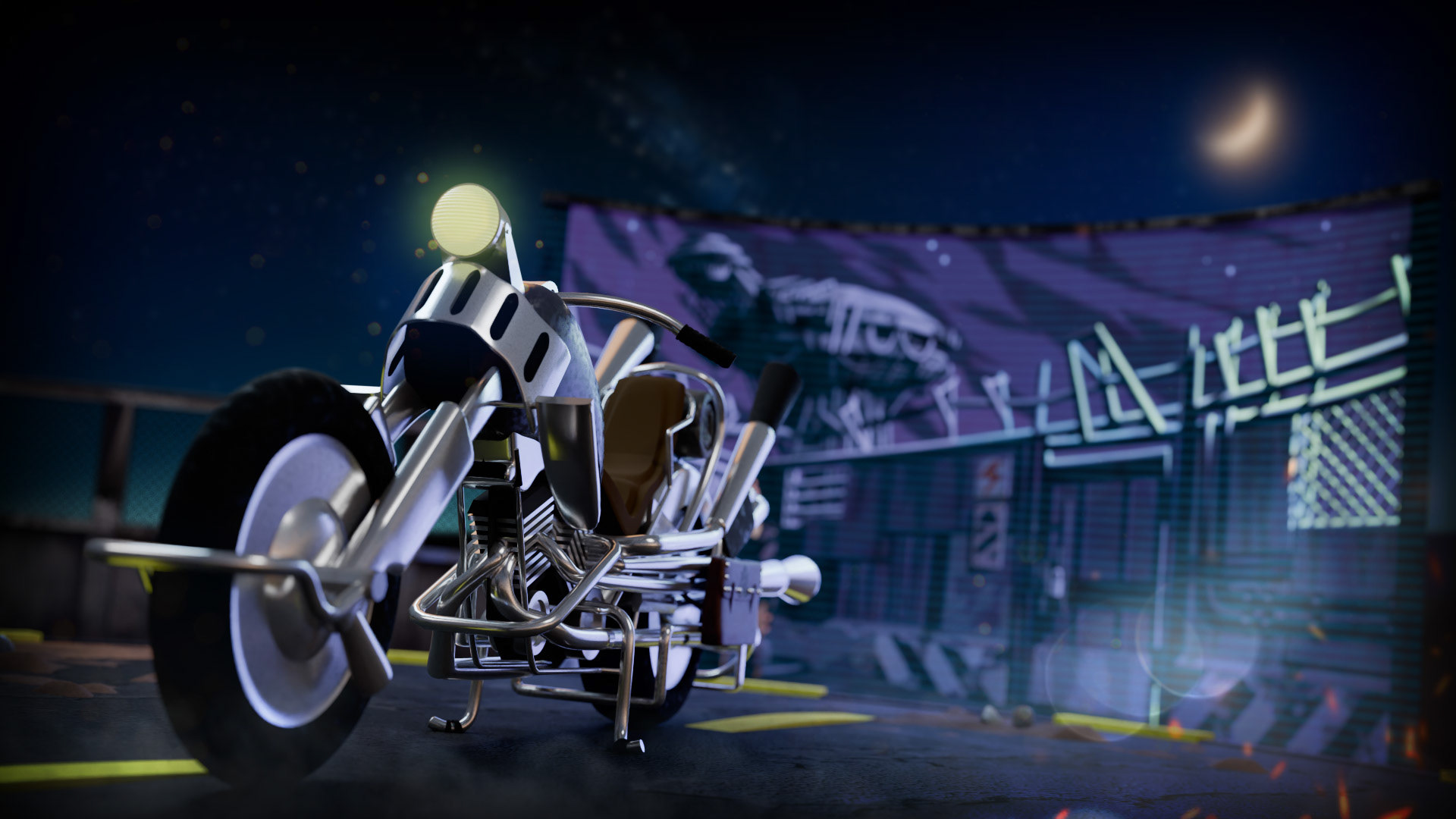 Chopper at night