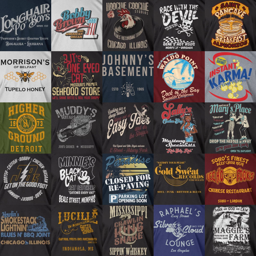 Blues, soul and singer/songwriter designs