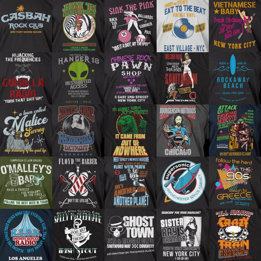 Punk, metal and indie designs