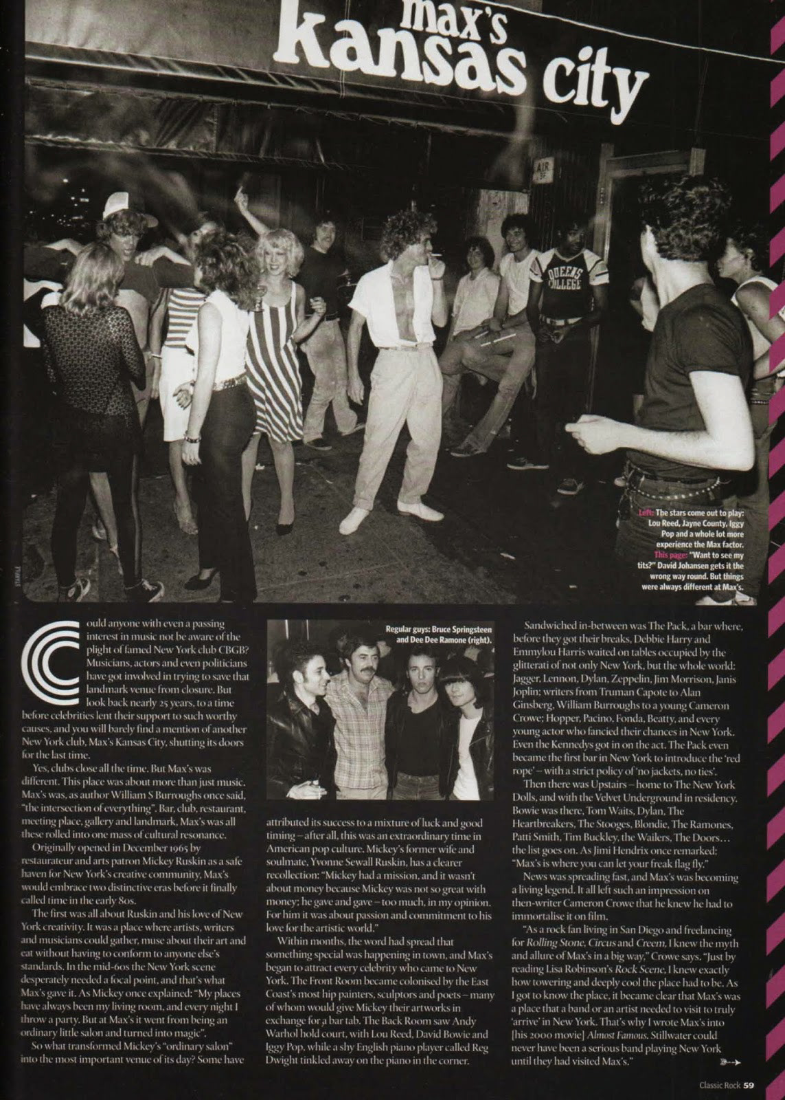 Classic Rock Magazine feature on Max's Kansas City