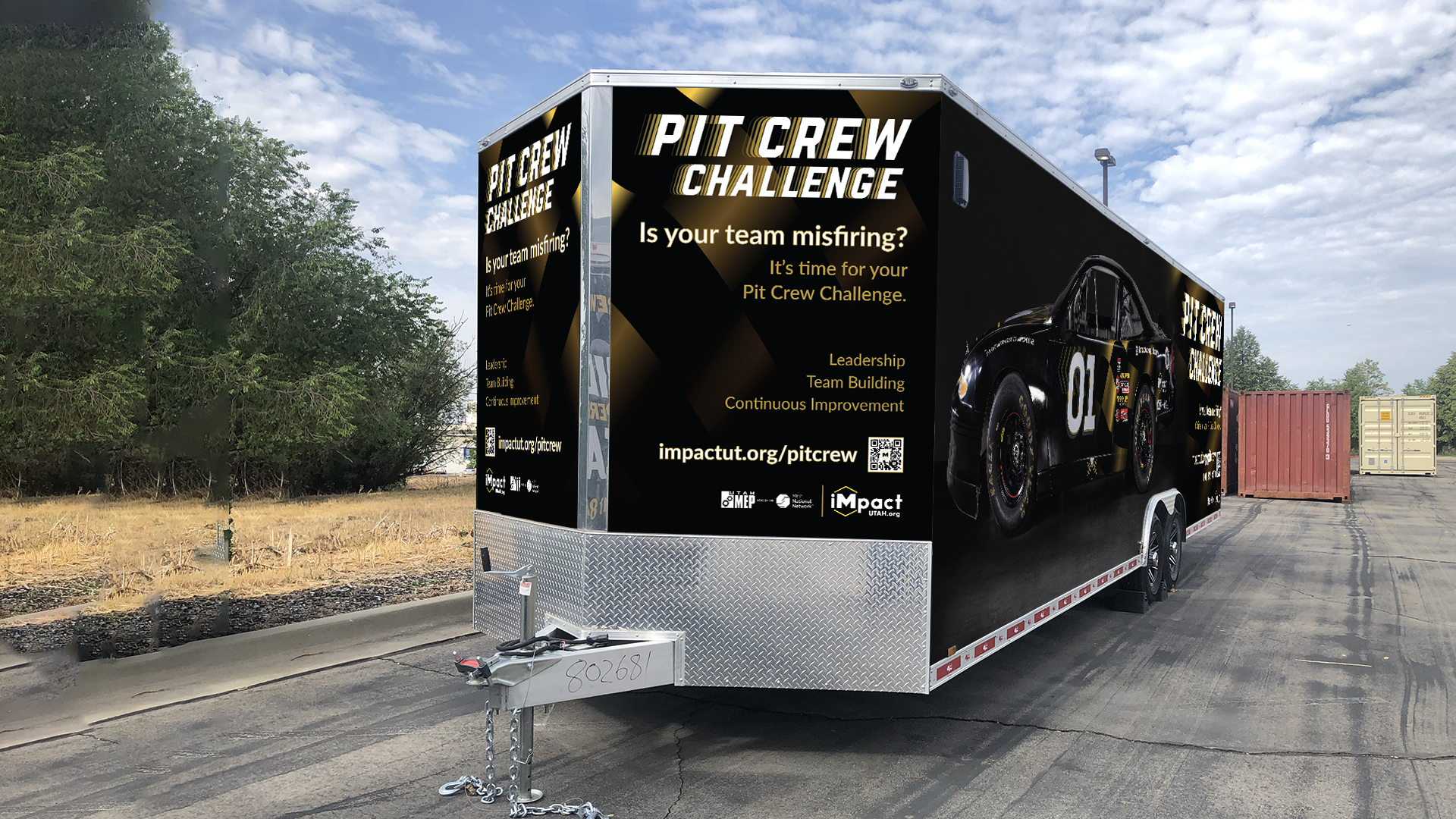 Rebrand of the Pit Crew Challenge trailer and car wrap.