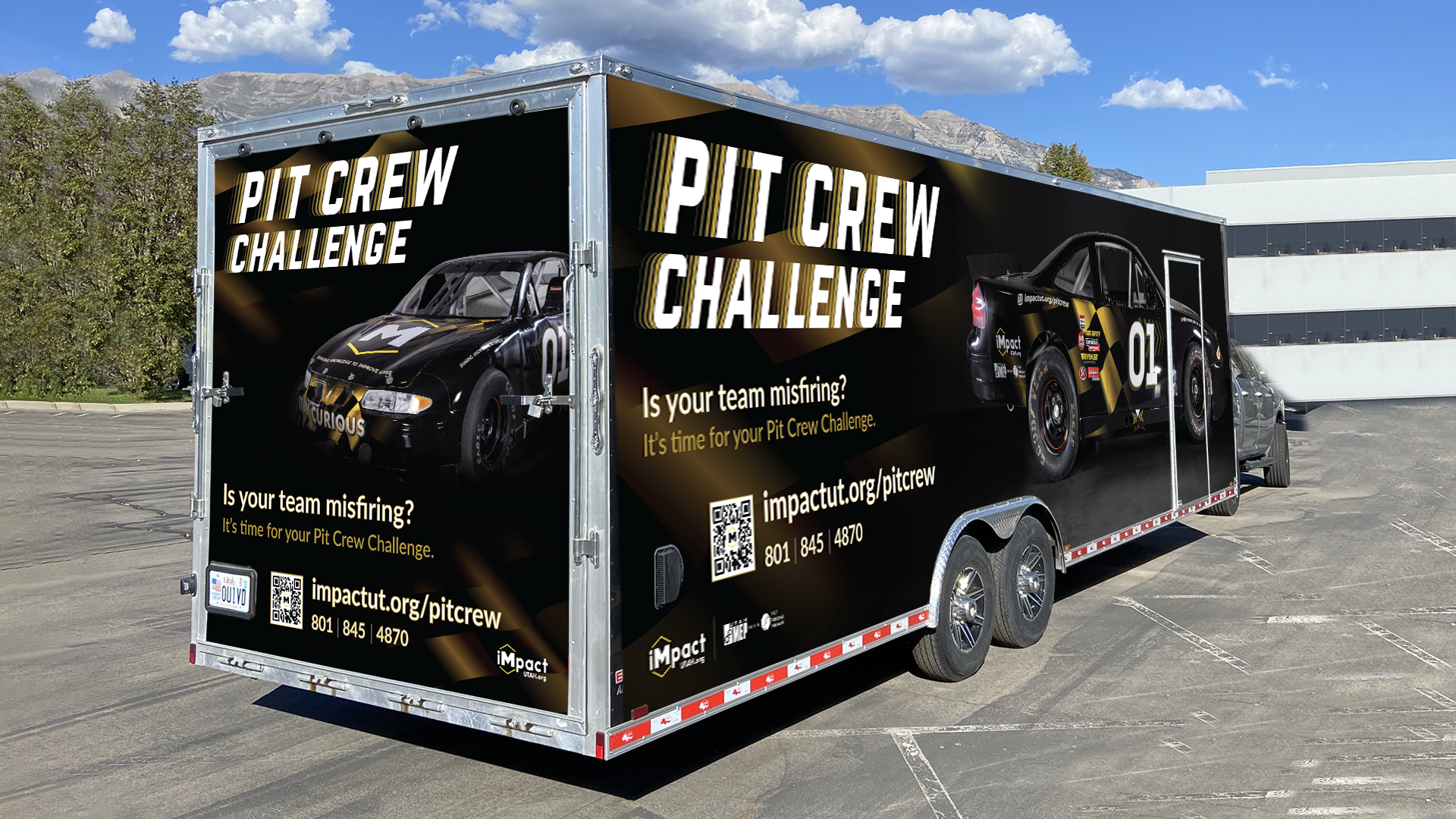 Rebrand of the Pit Crew Challenge trailer and car wrap.