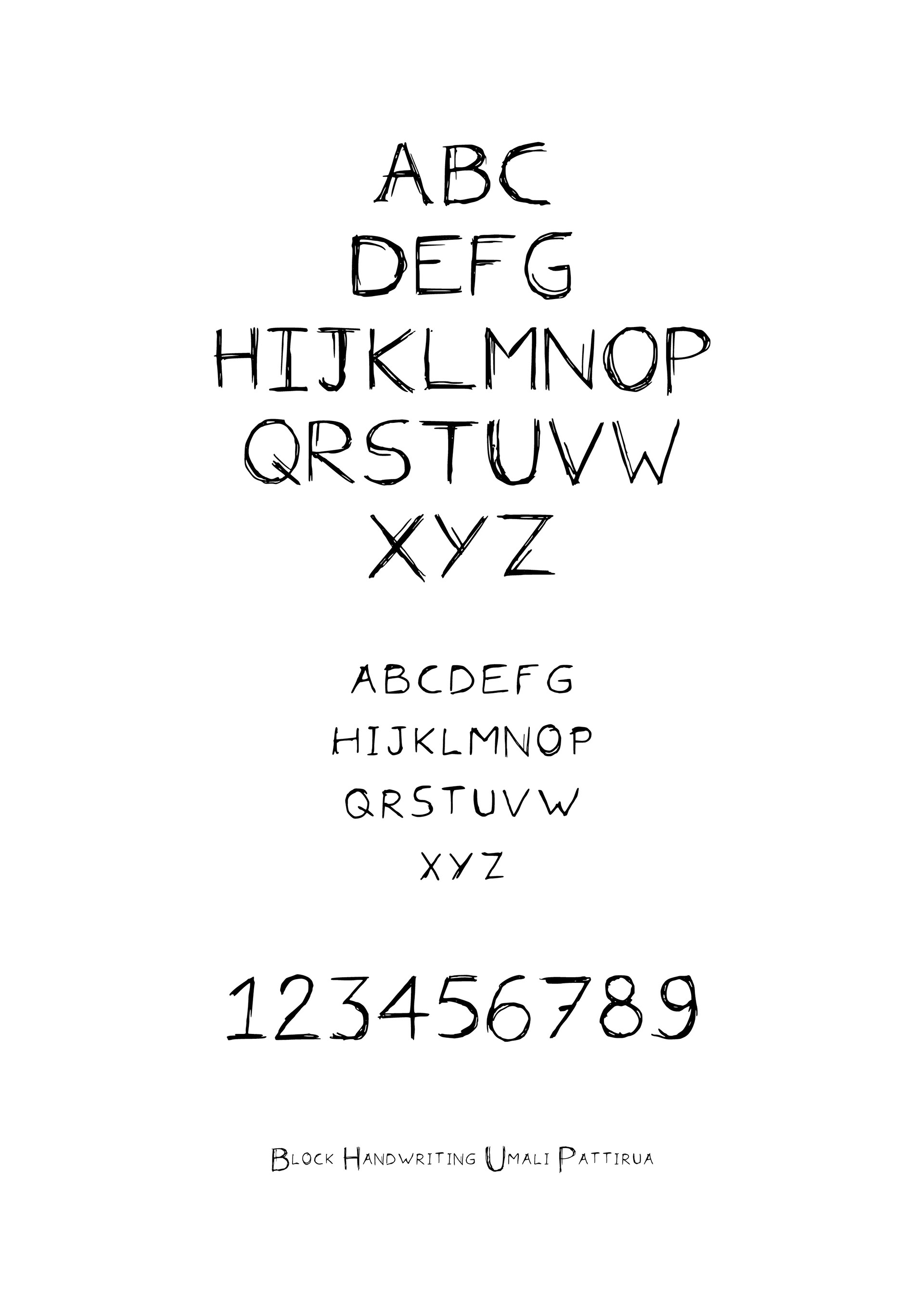 Handgeschreven bruikbaar lettertype - 2020