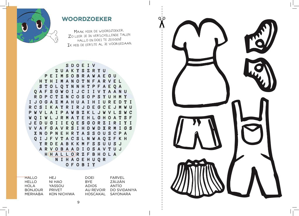 Woordzoeker & Kleding uitknip items