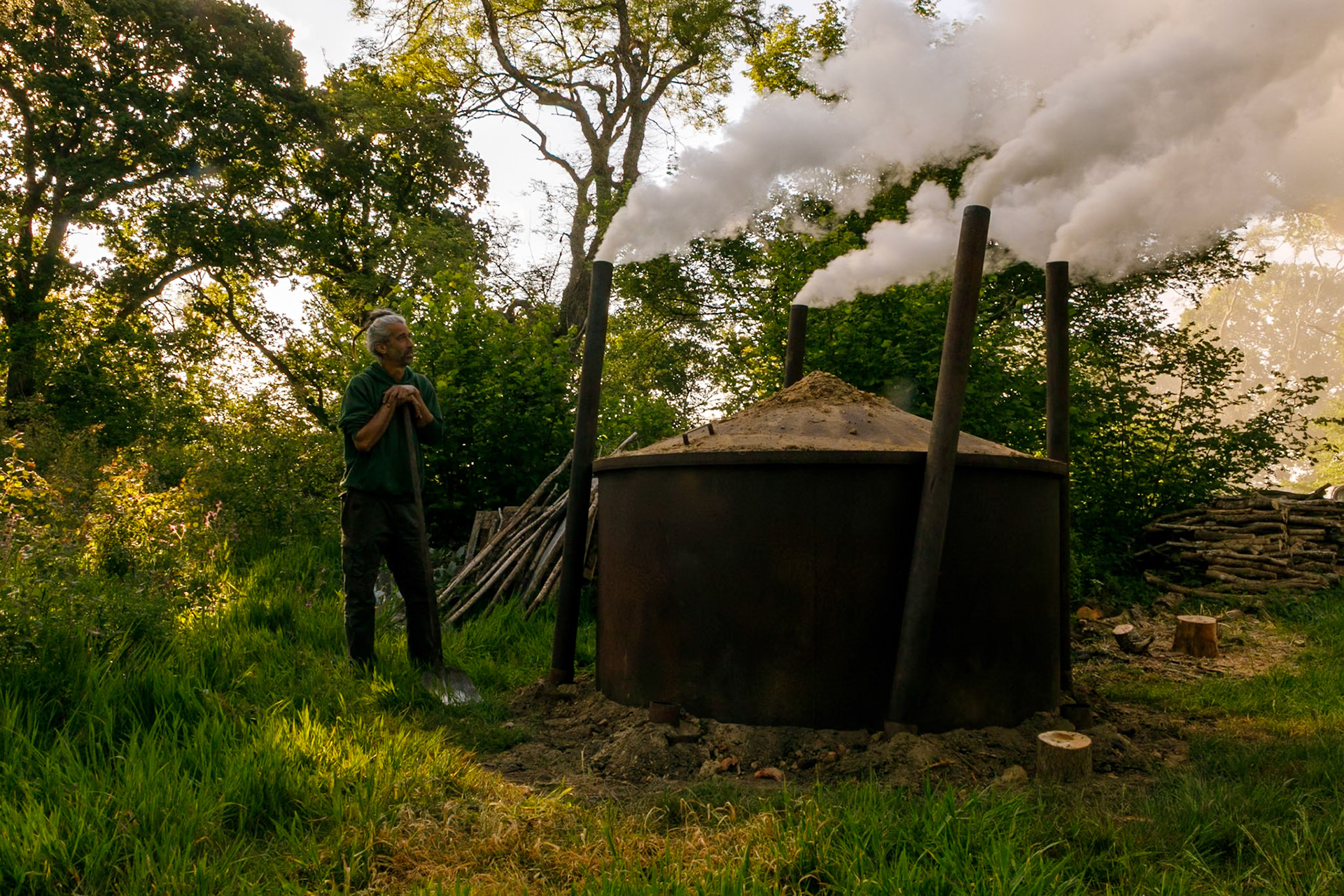 Sometimes charcoal burning is a waiting game