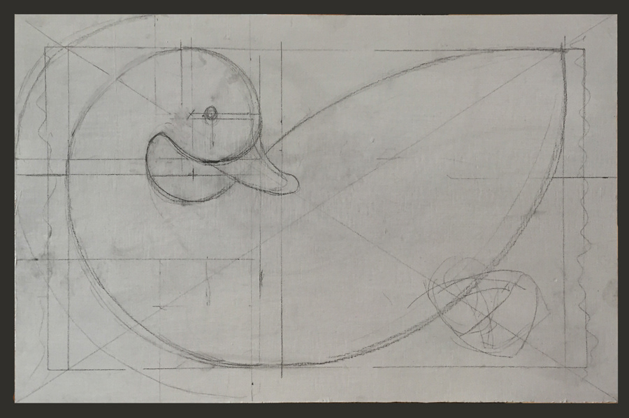 Original drawing on panel, original painting still in progress