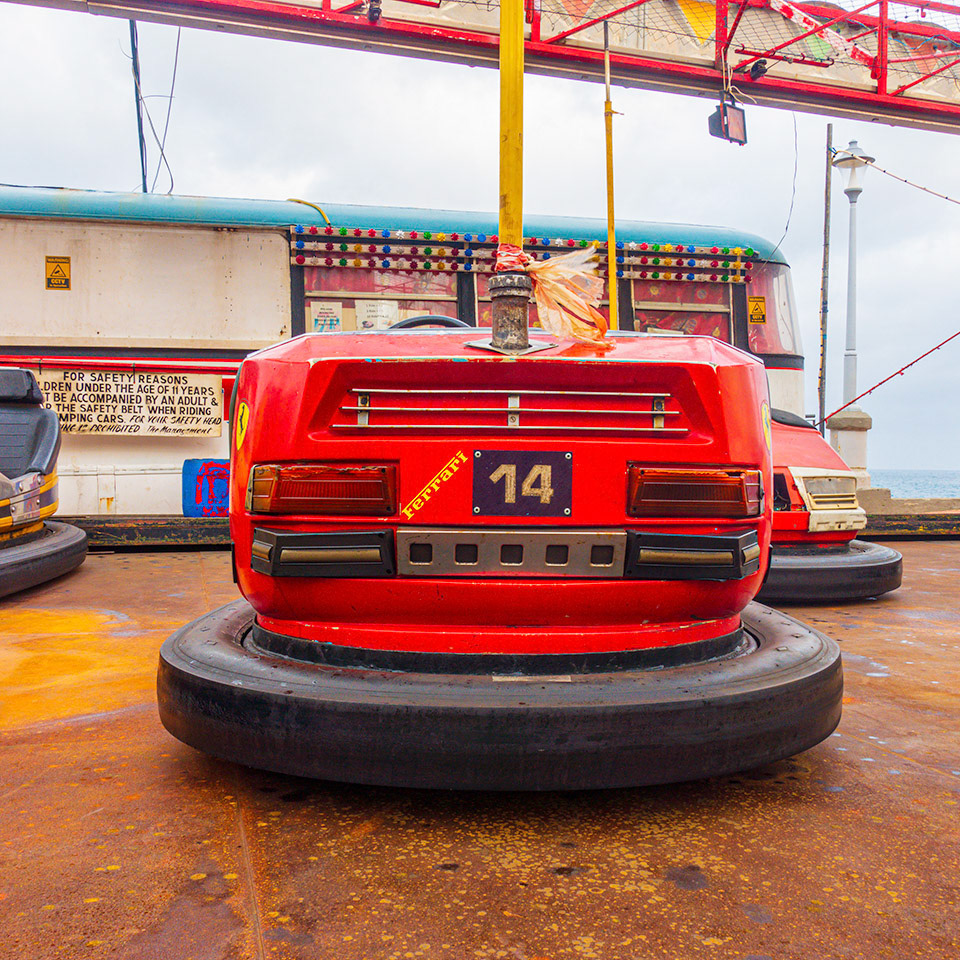 Red Ferrari No. 14 Rear view