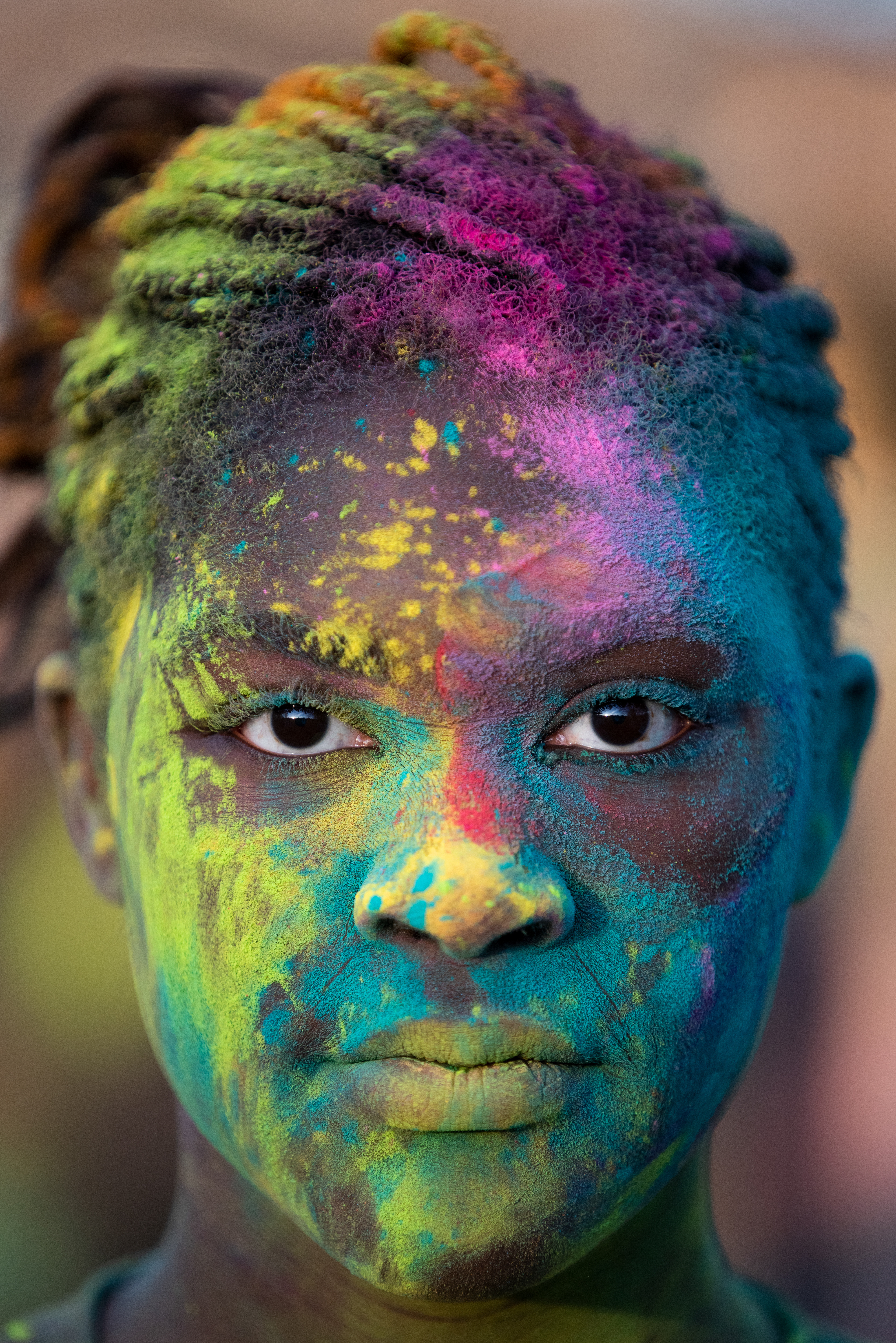 Lilian Ijoma poses for a portrait after the South Asian Student Association’s Holi celebration on March 8, 2023.