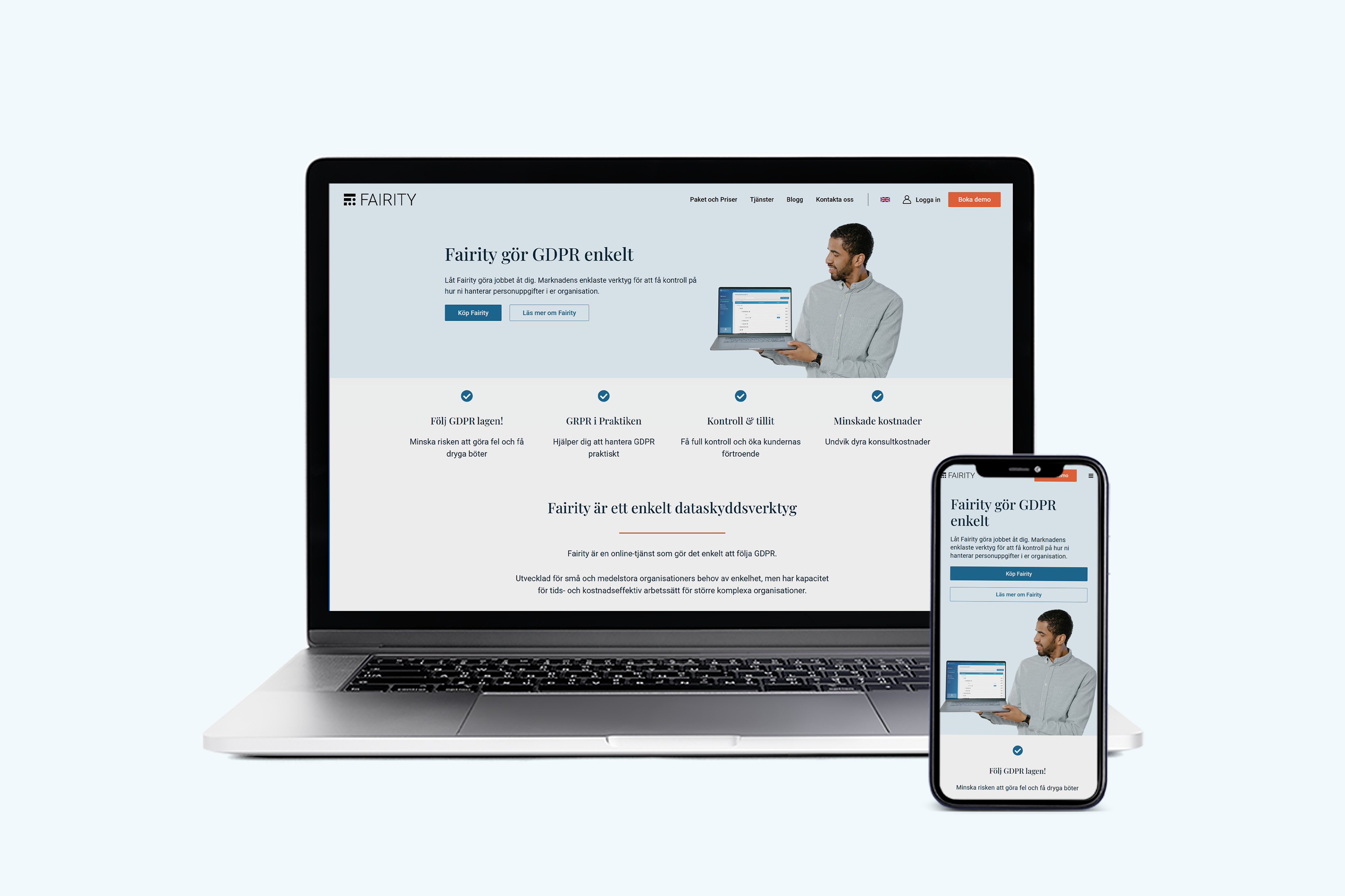 Fairity website in laptop and mobile mock-up