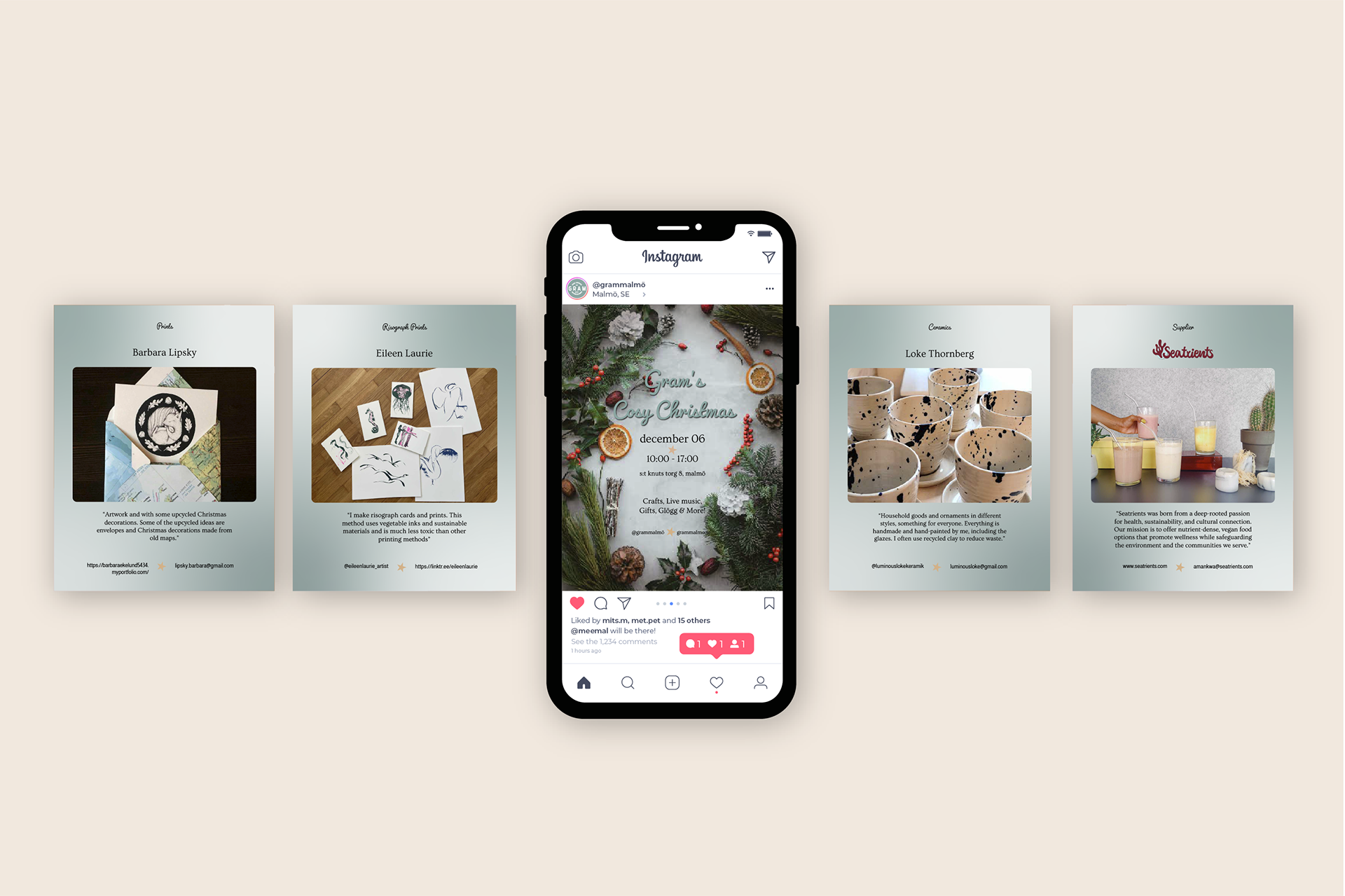 IG carousel presenting exhibitors for an event