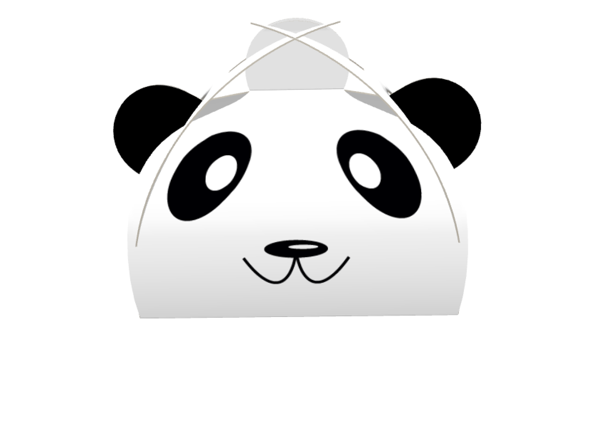Panda Puff Box when the flaps are folded in midway through.