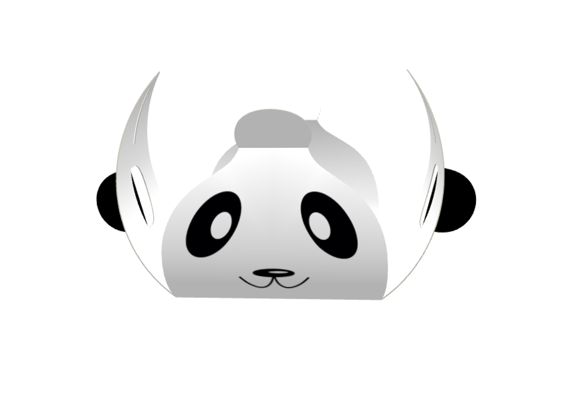A front view of the Panda Puff Box opened slightly.
