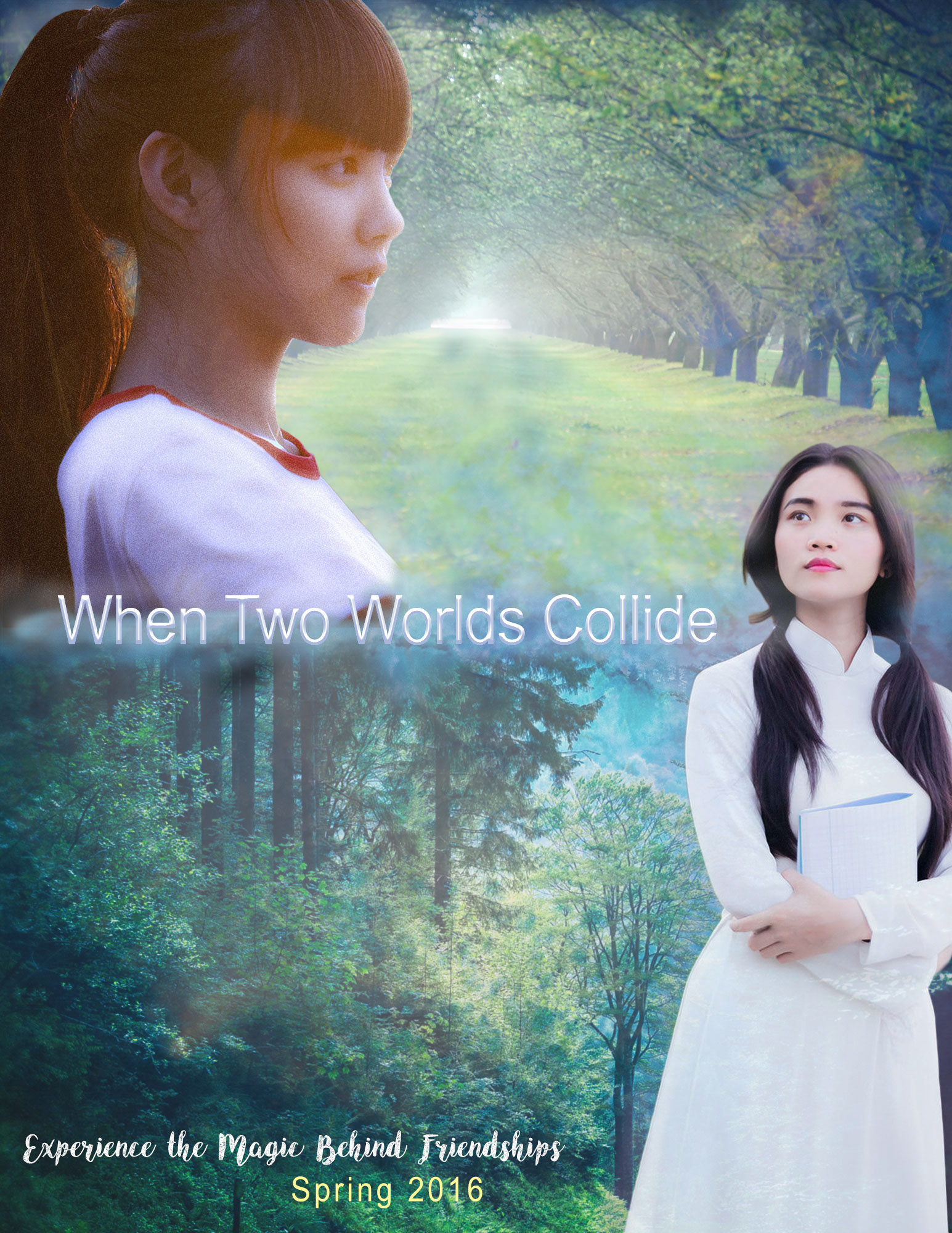 Created in Adobe Photoshop, a movie poster utilzing different blend modes, selection tools, images, and layers.