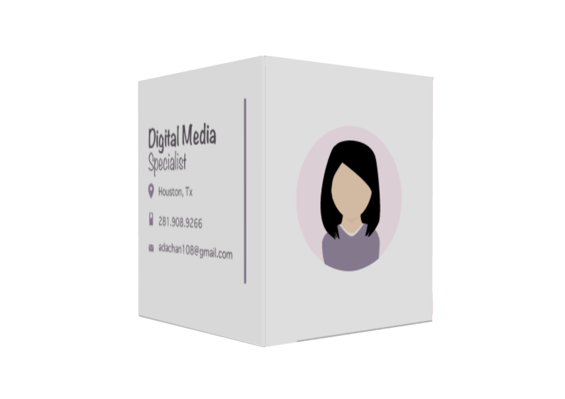 Back view of business card