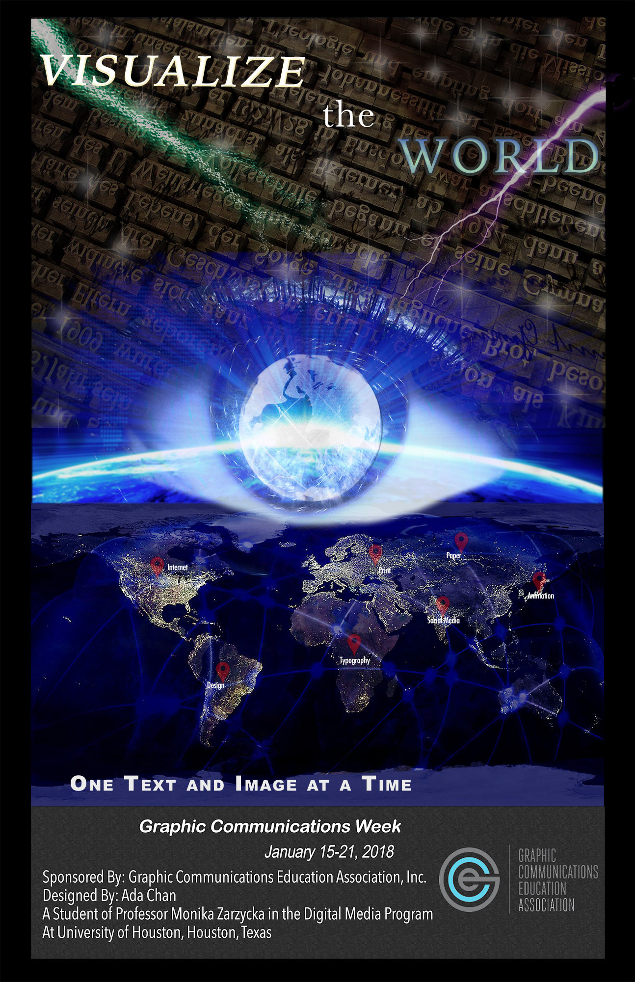 Created in Adobe Photoshop utilizling different images, blend modes, and layers. This poster was created for a contest.