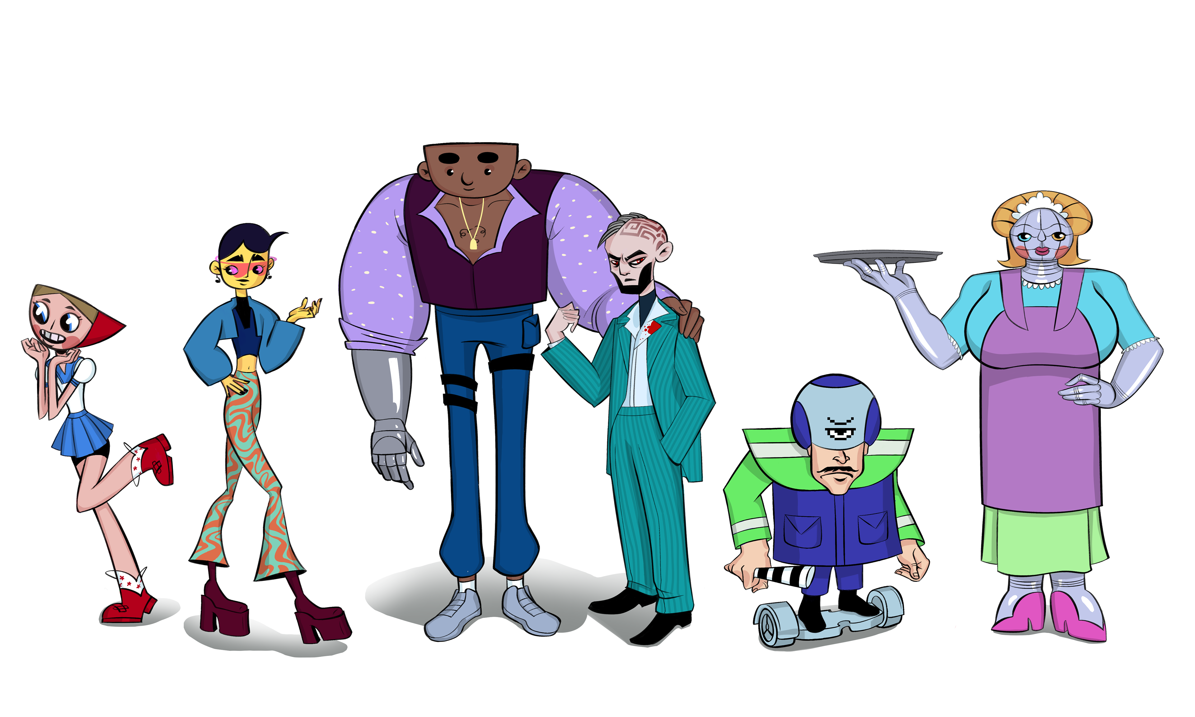 Character concept art for 2x2 TV channel, Clip Paint Studio, June 2021
