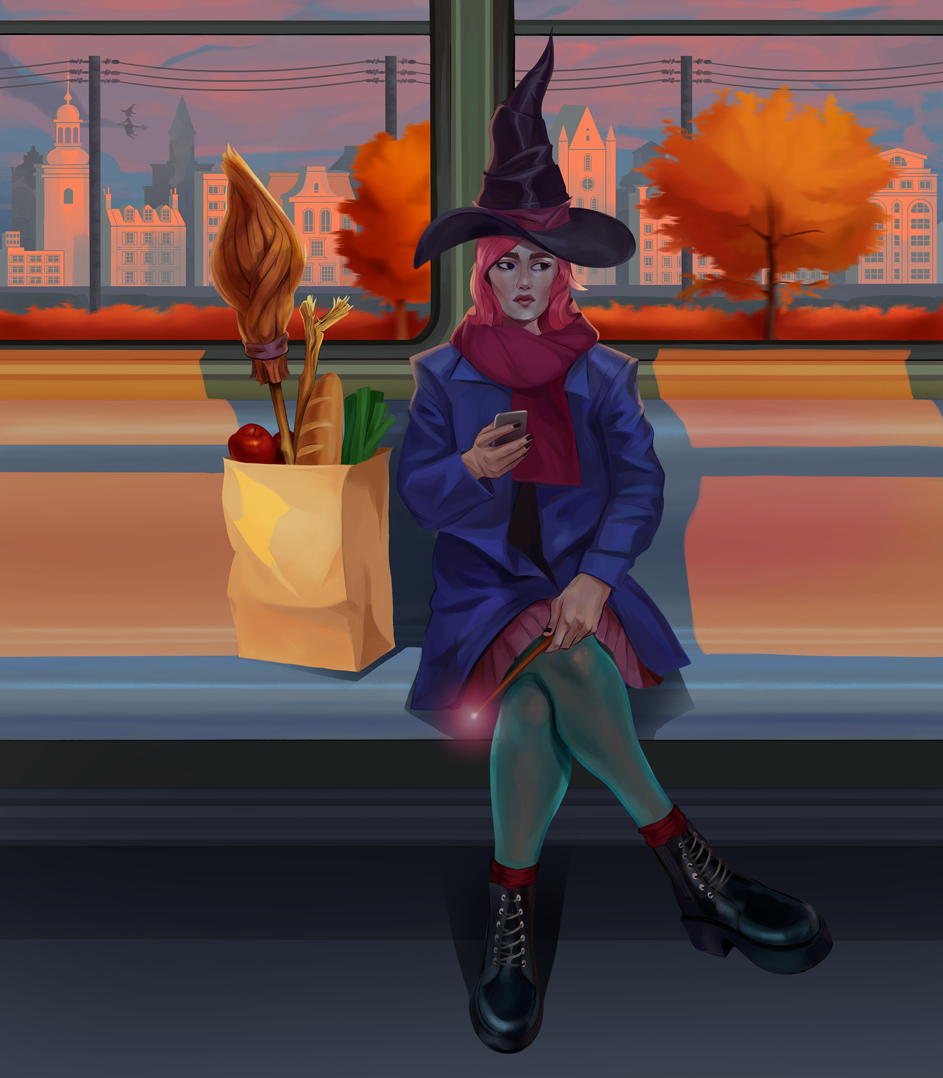 On the way home, Clip Paint Studio, January 2022