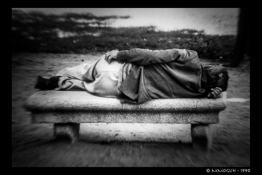 Homeless, Parque del Retiro, Madrid, 1990