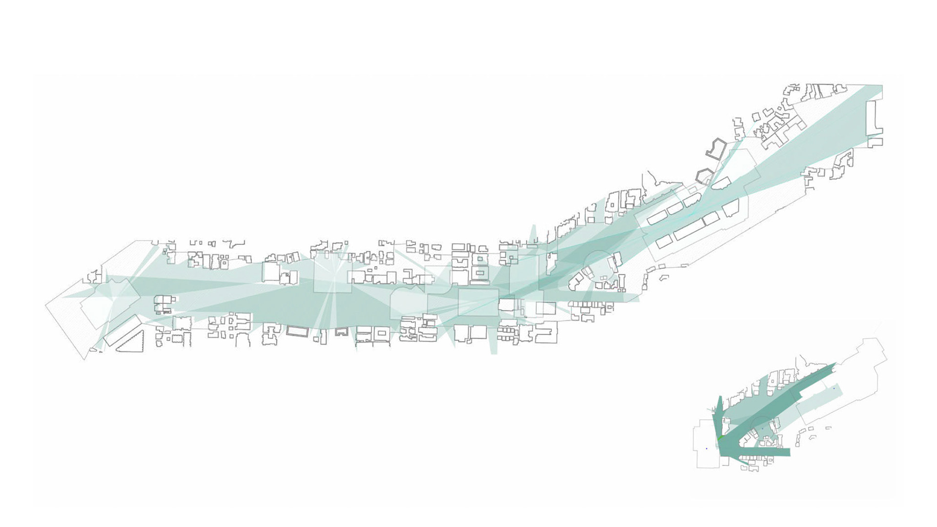 Using sightlines from the voids as guidelines for built forms