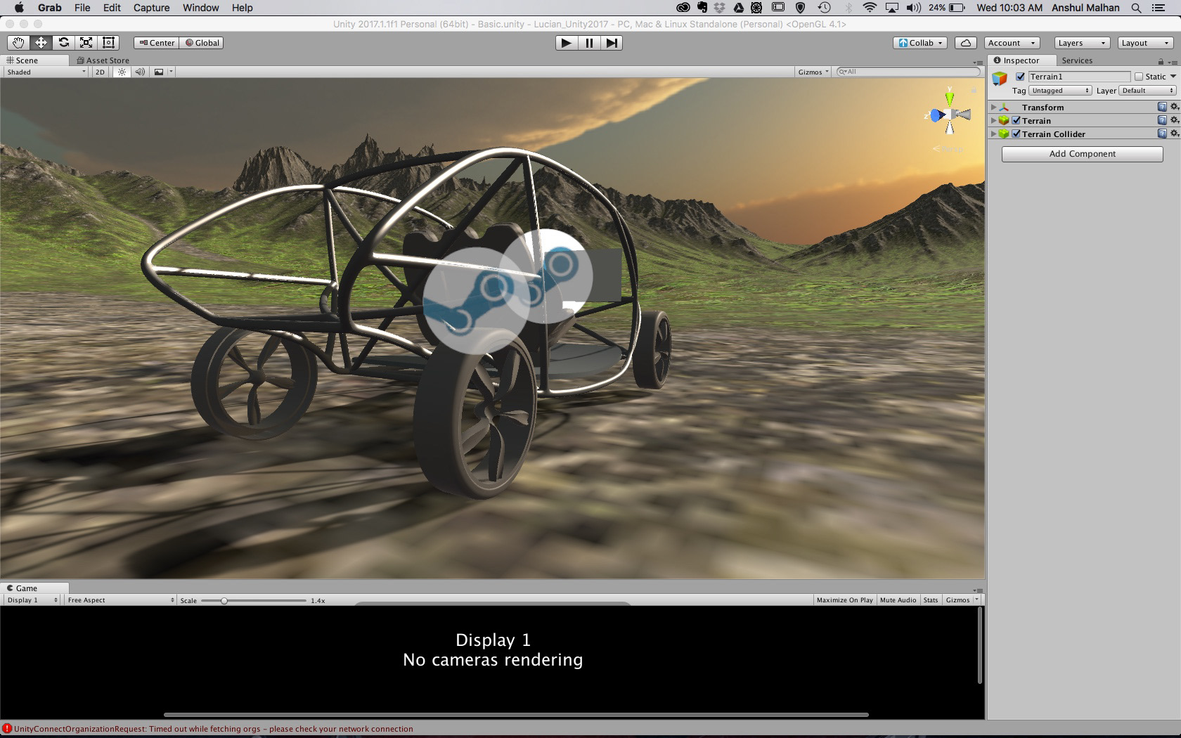 Setting up the frame and seats for VR in Unity