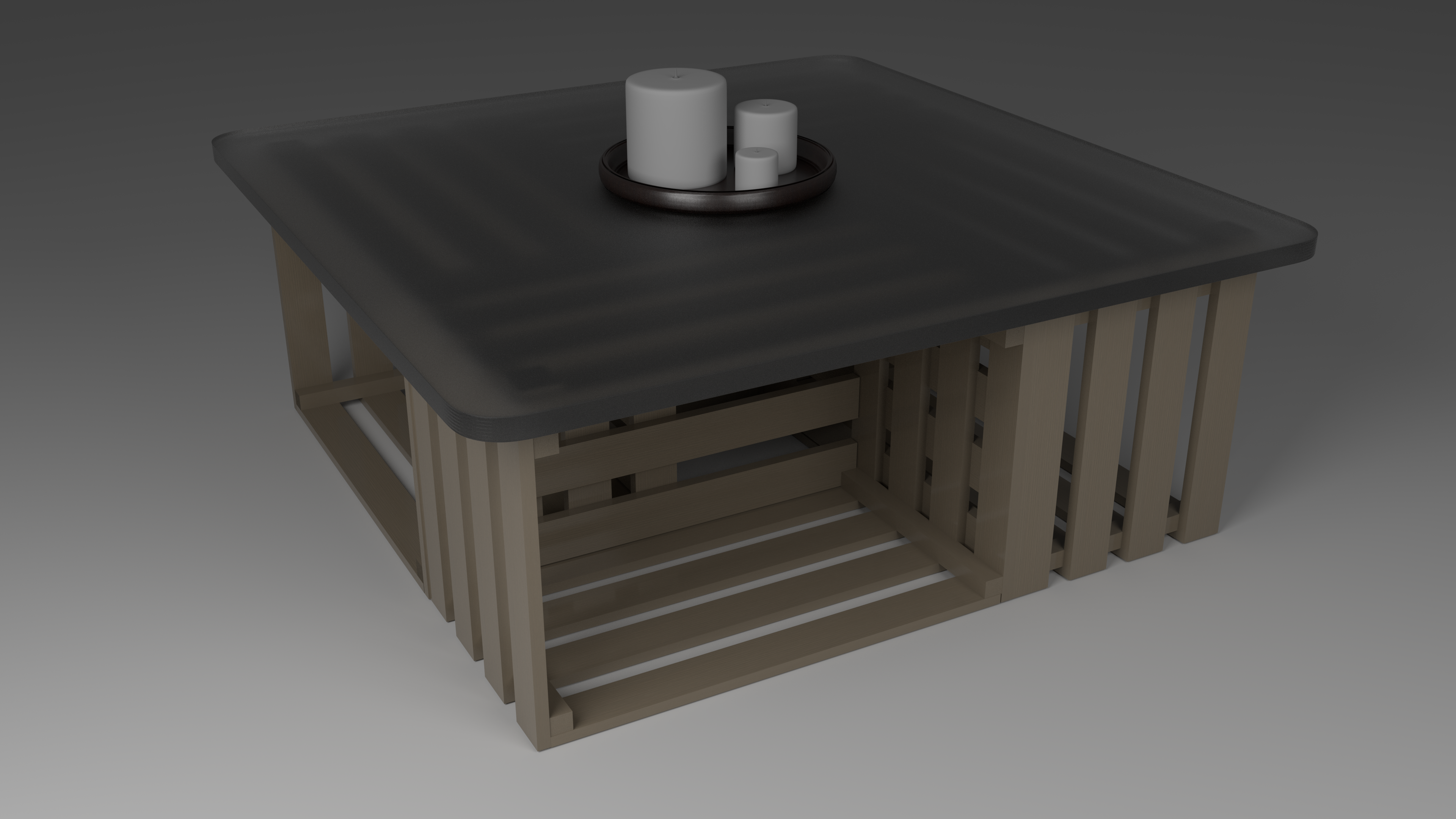 Table With Plate & Candles