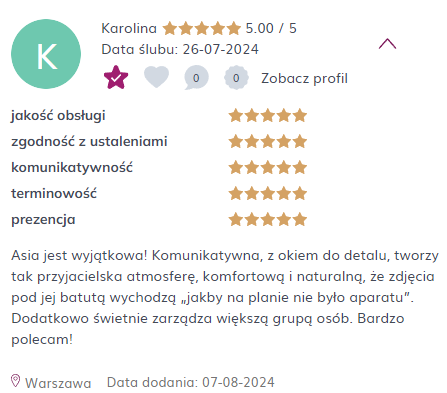 Fotoreportaż ślubny