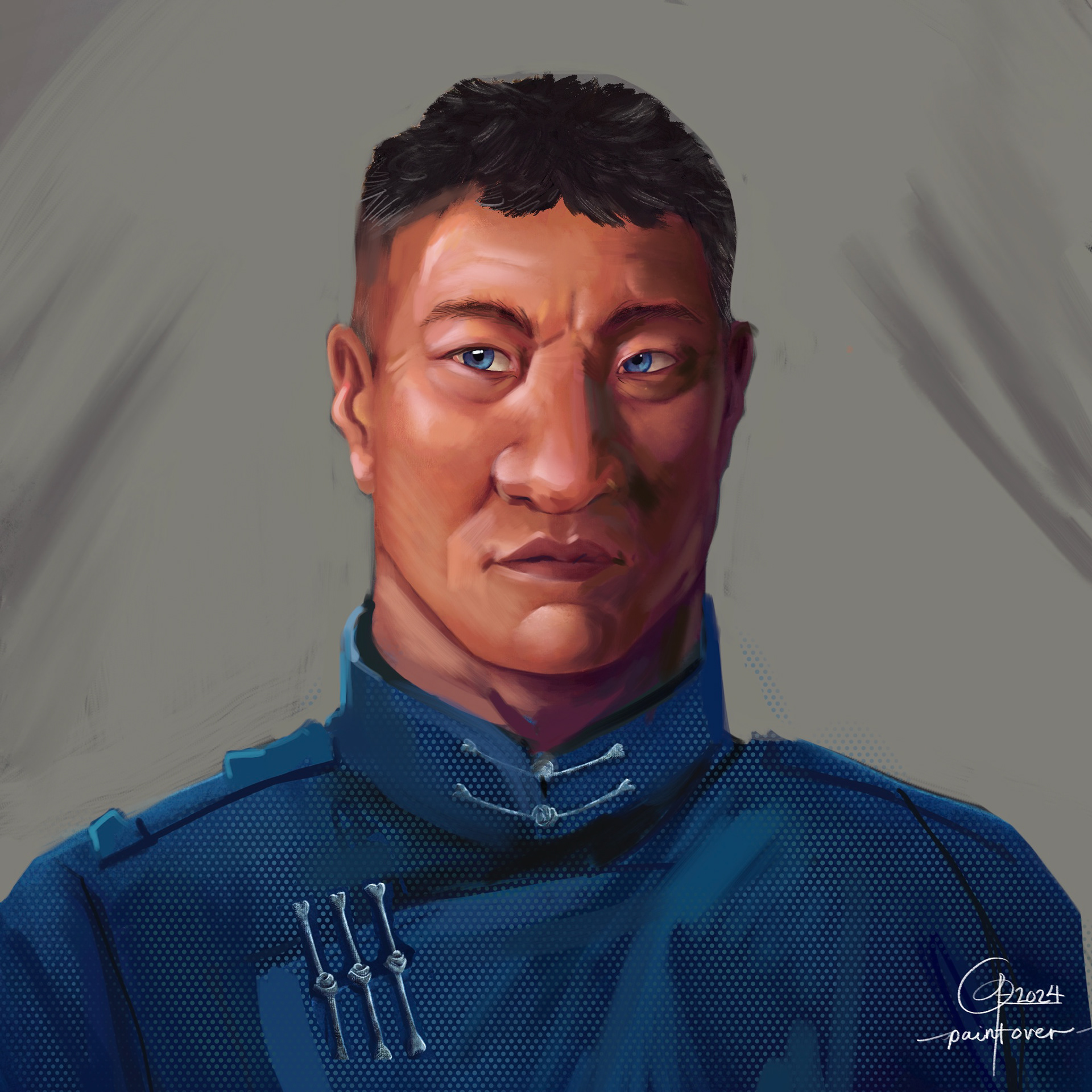 My paint over, orginal painting (c) Anna Lewis,