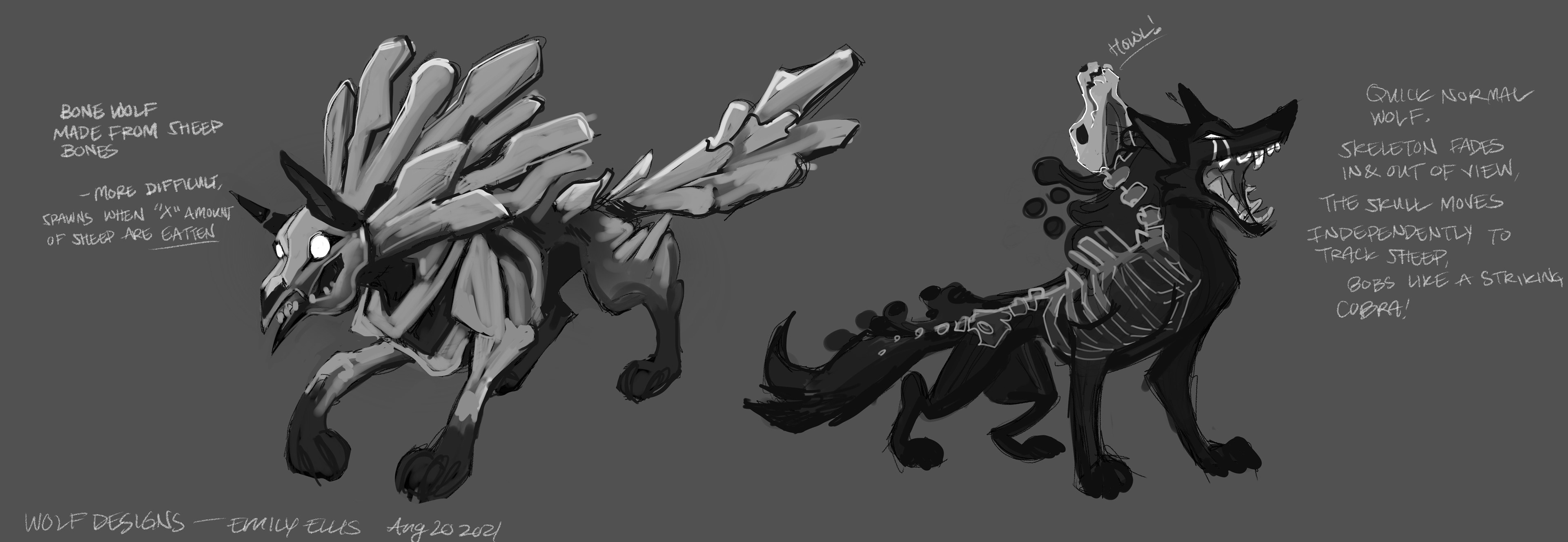 Early wolf designs (c) E.G.