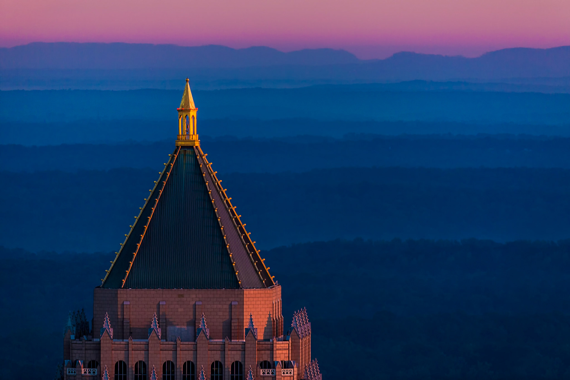 OLD IBM BUILDING AGAINST THE NORTH GEORGIA MOUNTAINS