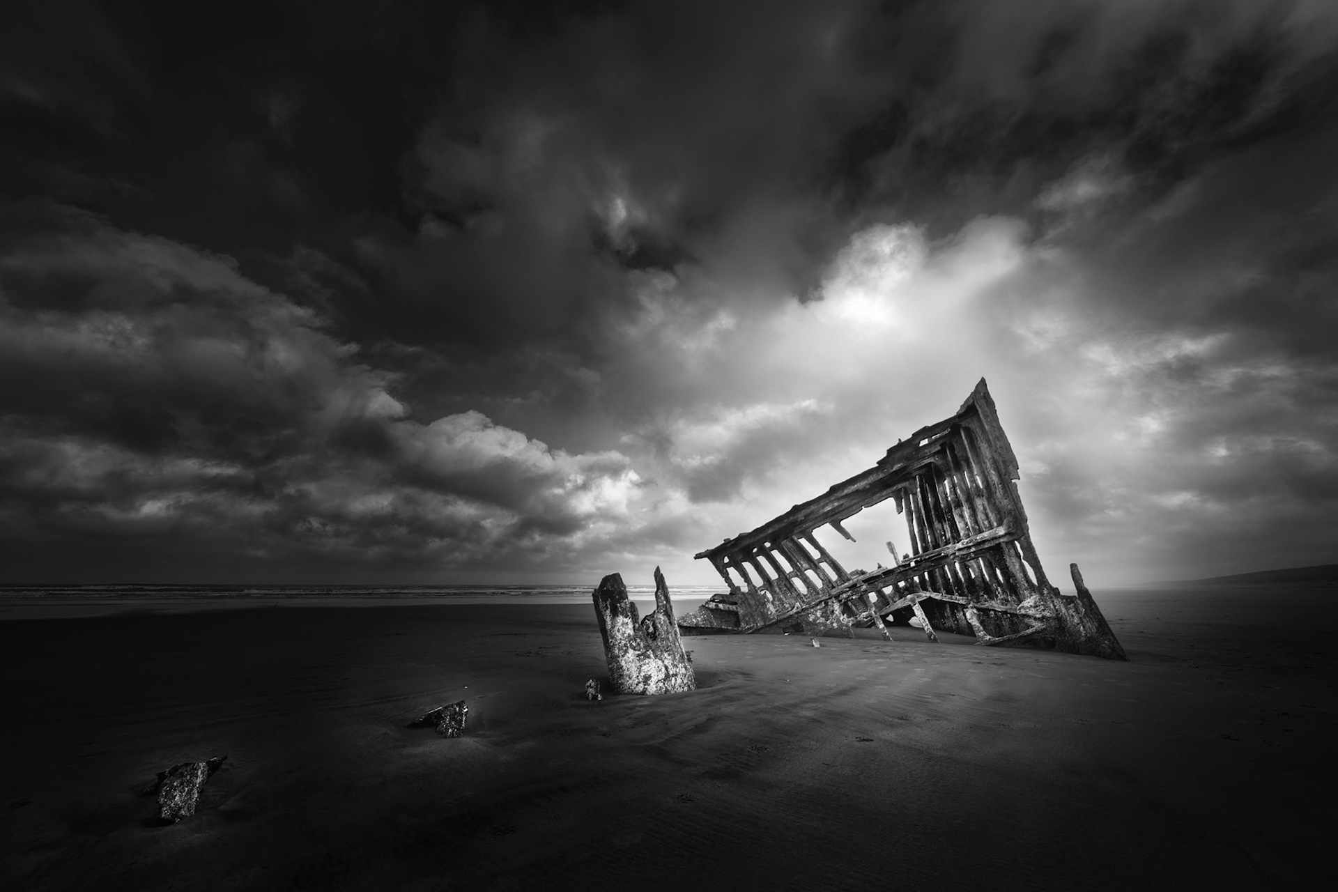 MASTS OF THE 1906 WRECK OF THE PETER IREDALE | OREGON